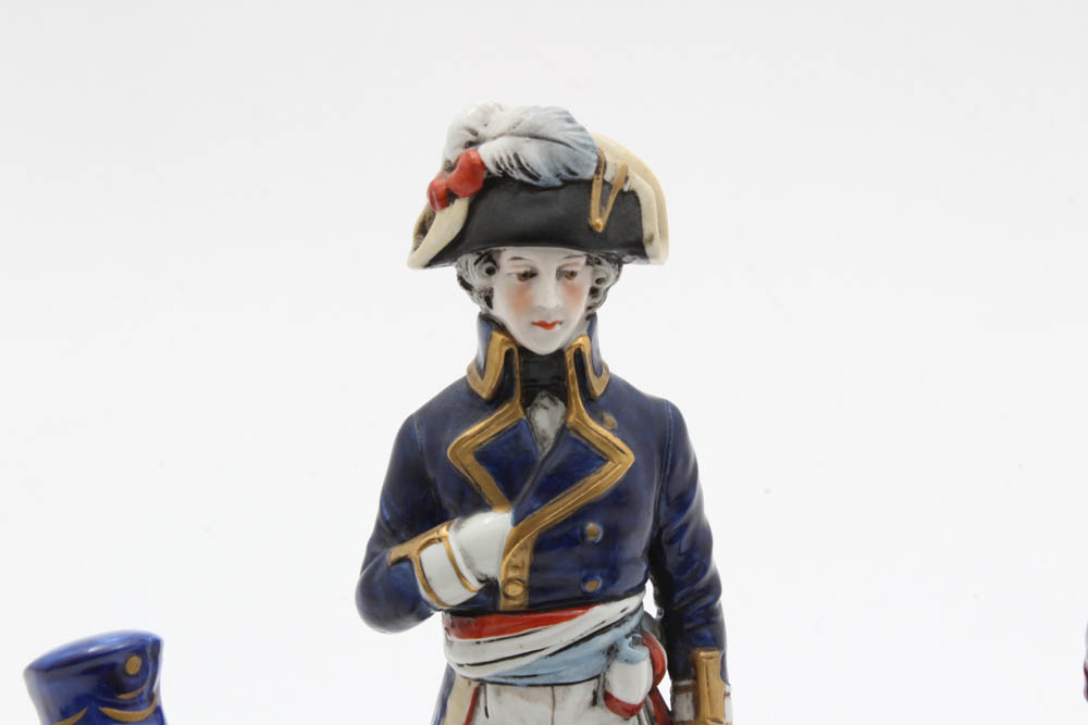 German Porcelain Military Figurines Featuring Schelbe-Alsbach "Kellerman"