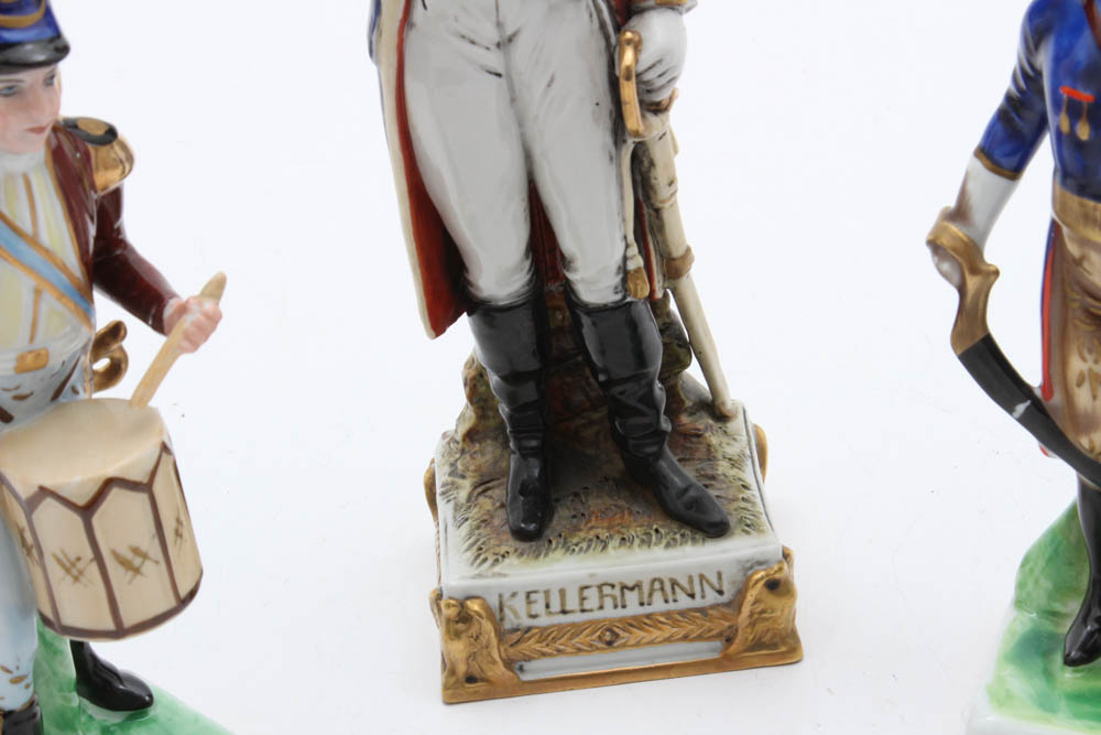 German Porcelain Military Figurines Featuring Schelbe-Alsbach "Kellerman"