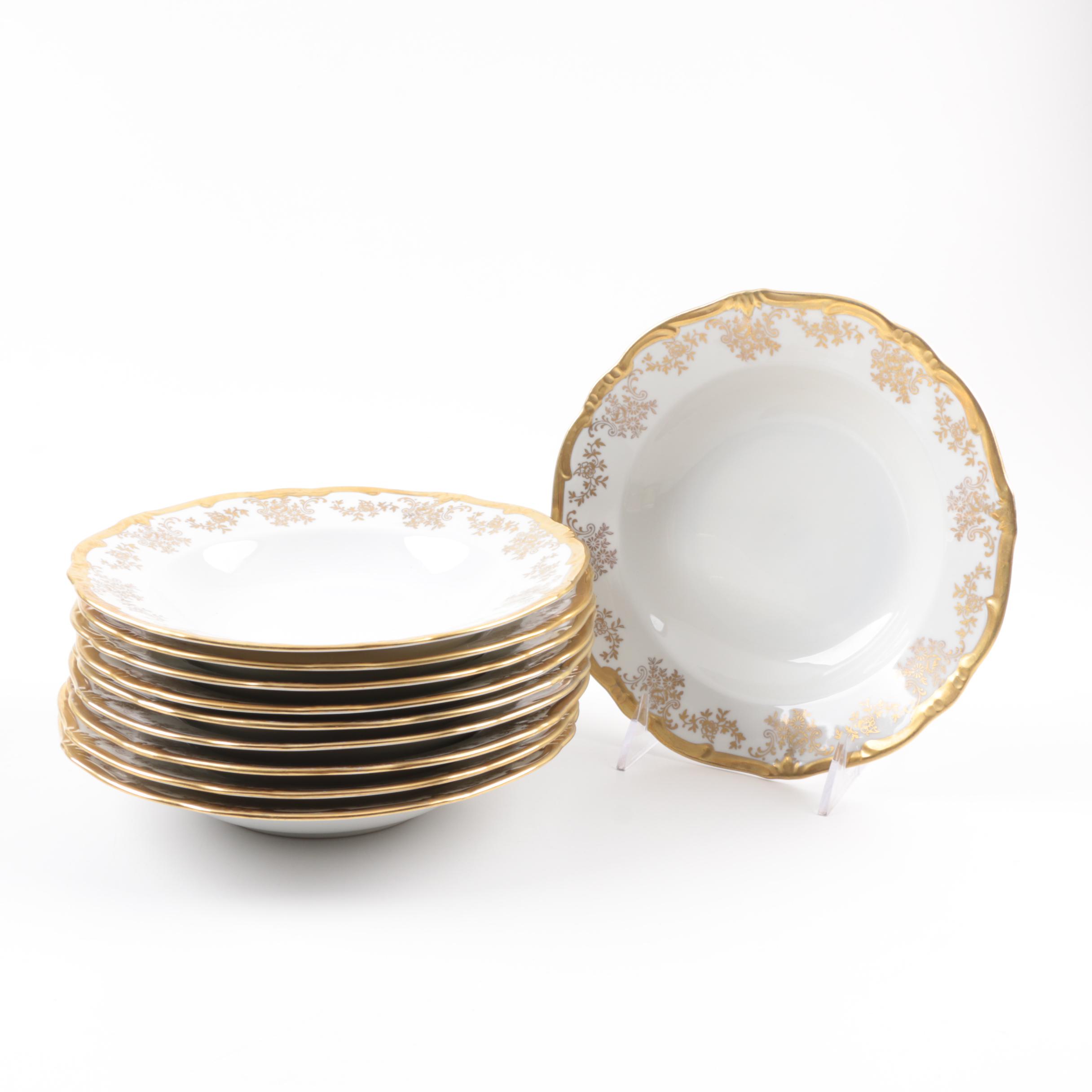 Weimar Katharina 14051 Gold And White Porcelain Dinnerware