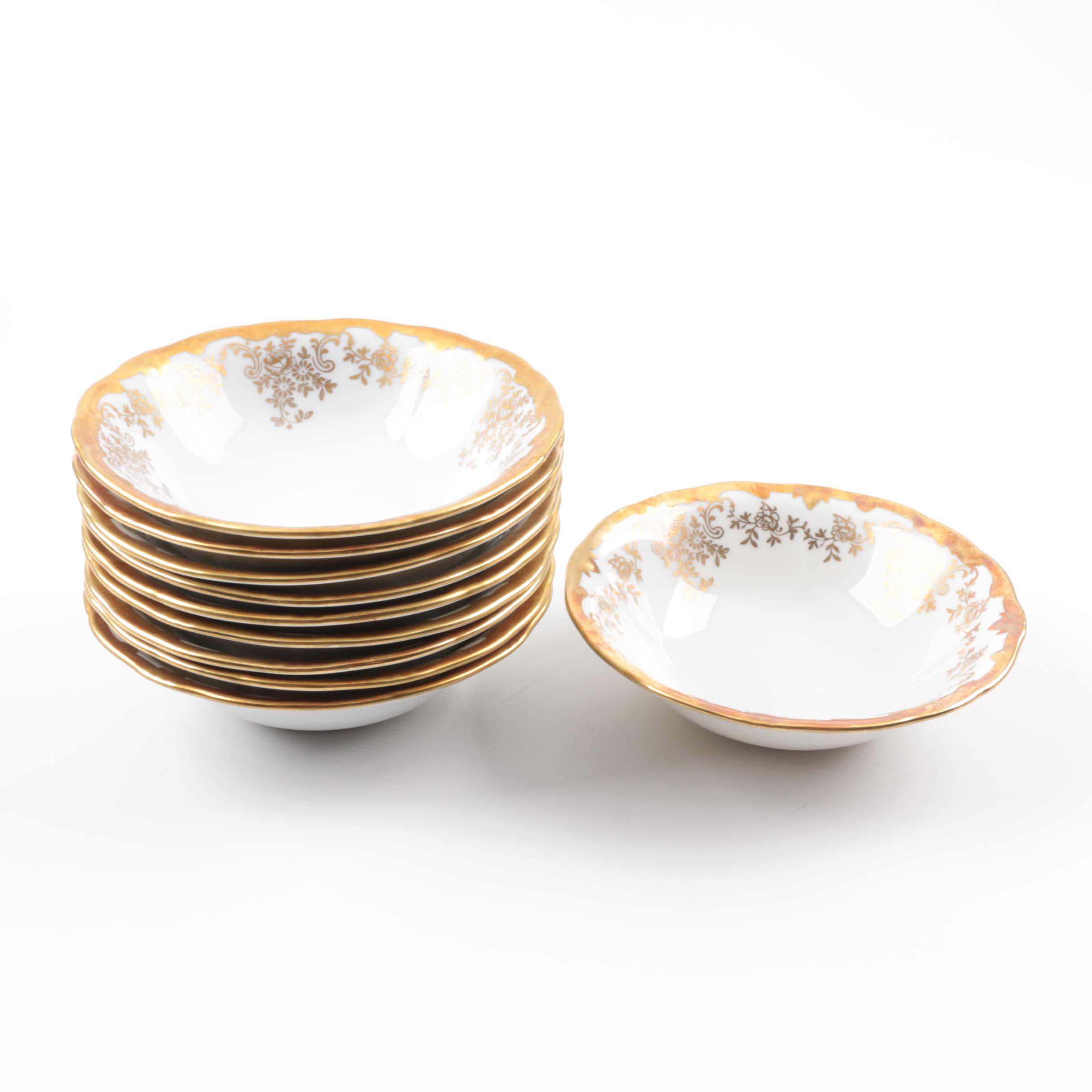 Weimar Katharina 14051 Gold And White Porcelain Dinnerware