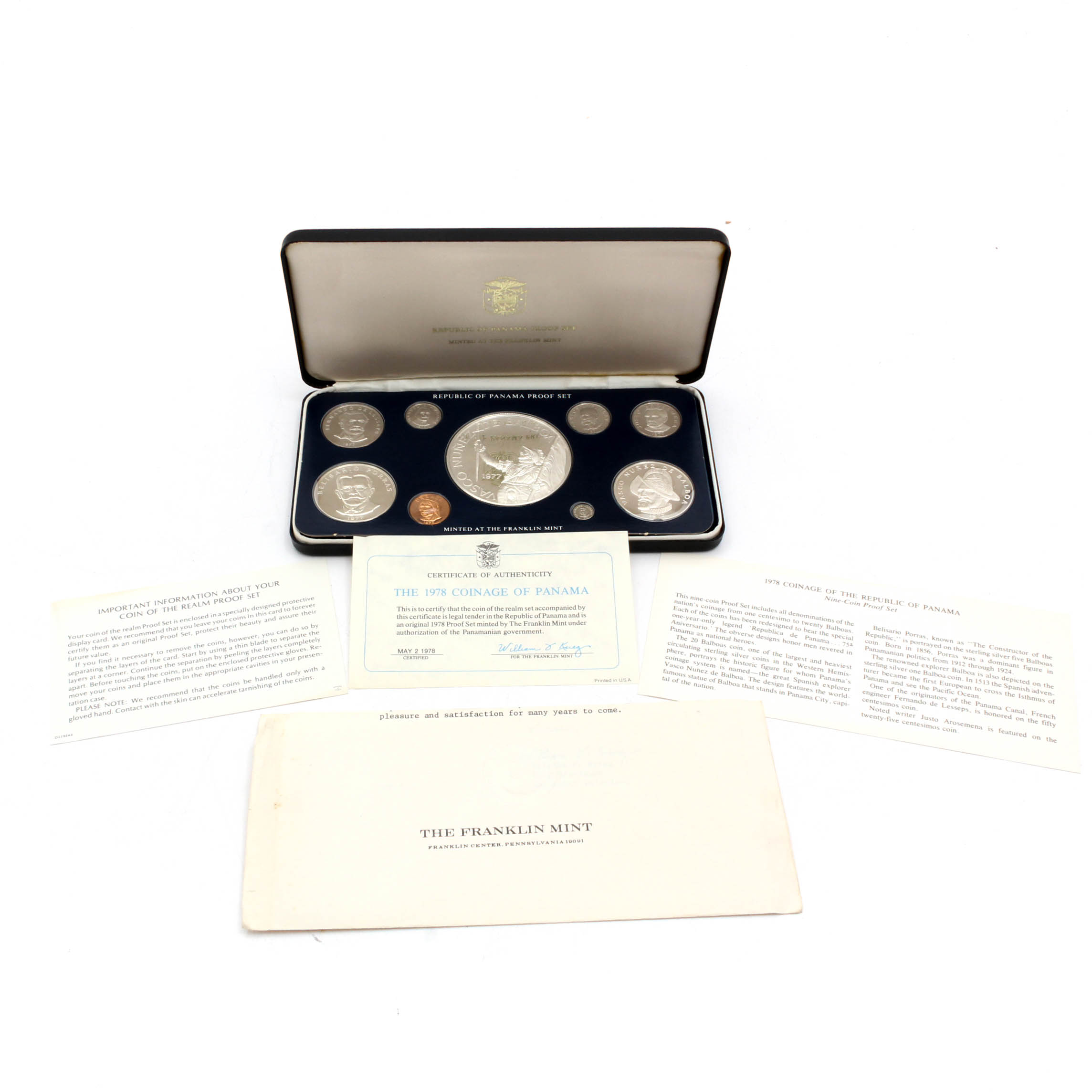 1978 Republic of Panama Proof Coin Set, Including Silver Coins