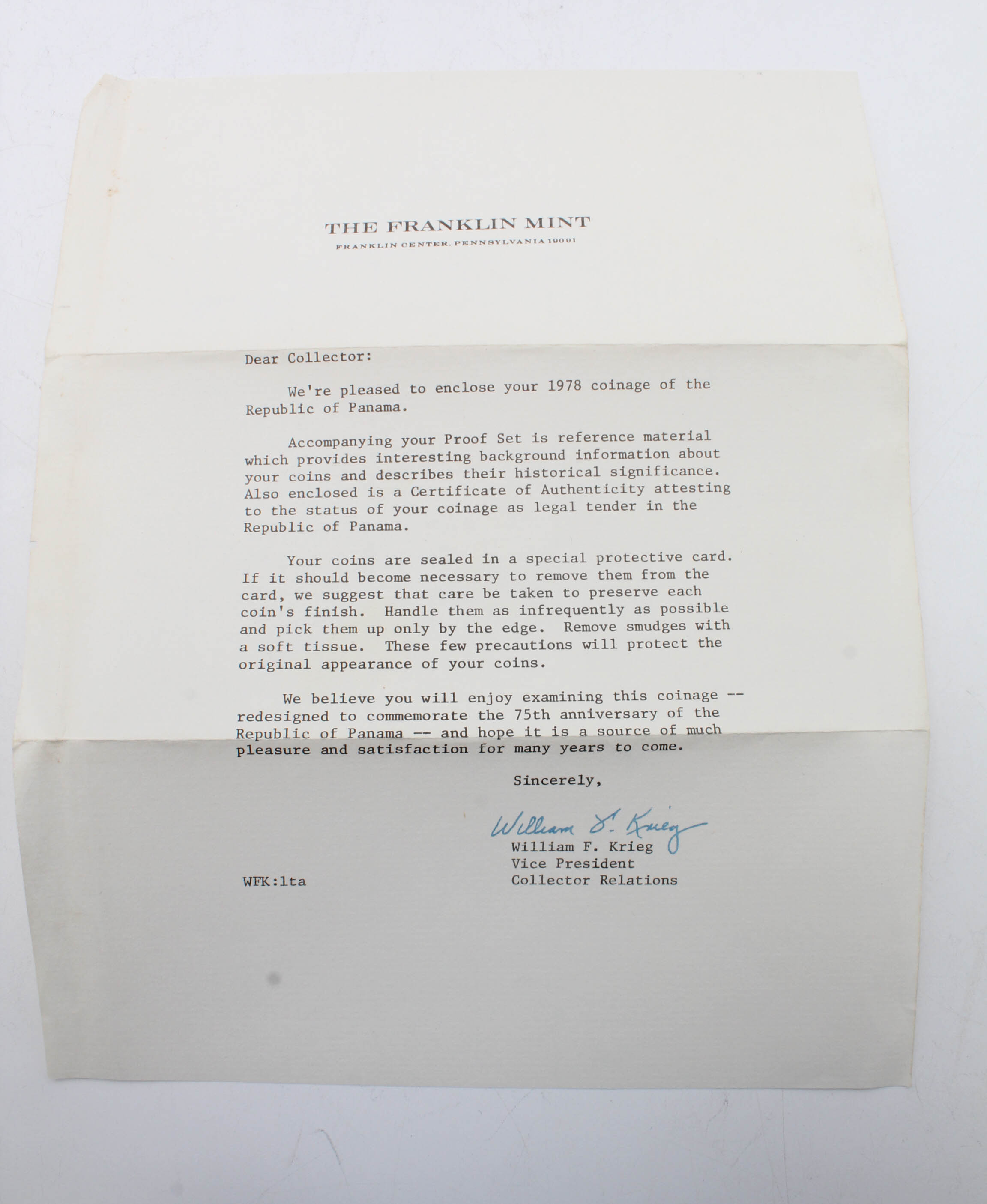 1978 Republic of Panama Proof Coin Set, Including Silver Coins