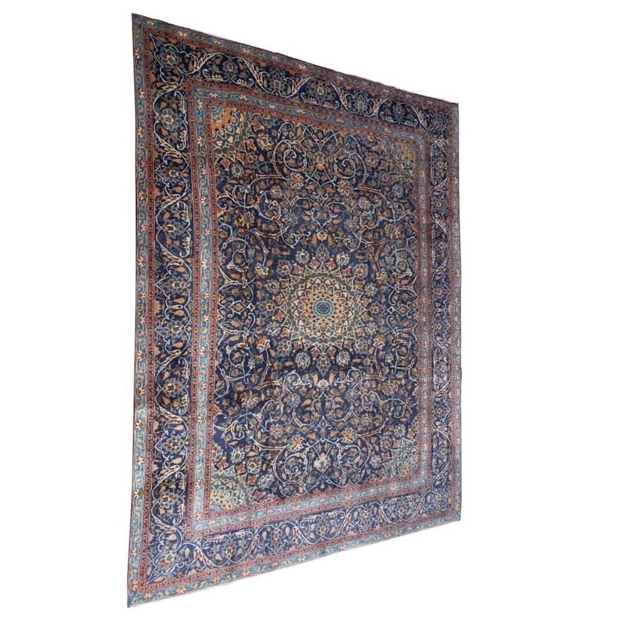Hand-Knotted Kashmir Wool Room Sized Rug