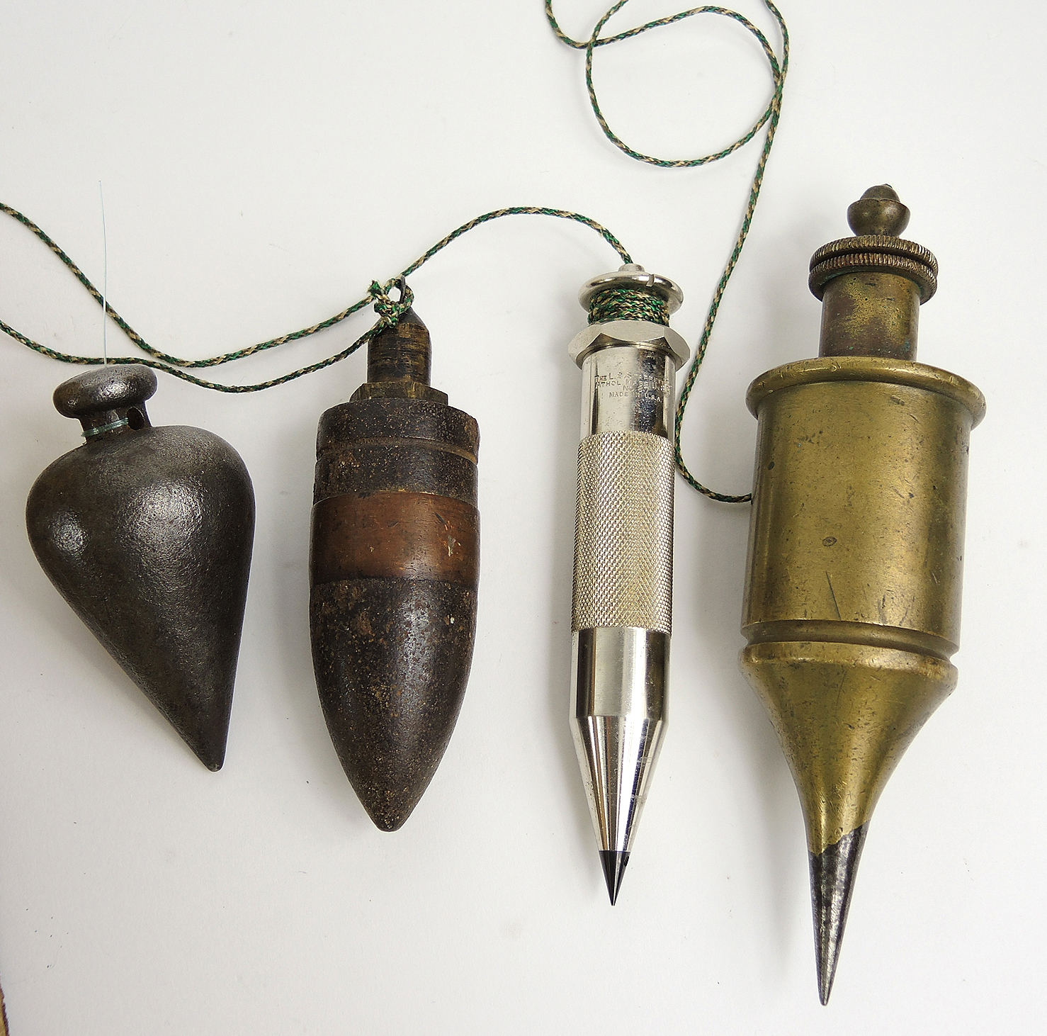 Vintage and Antique Plumb Bobs Including Starrett Co. and Lufkin Rule Co.