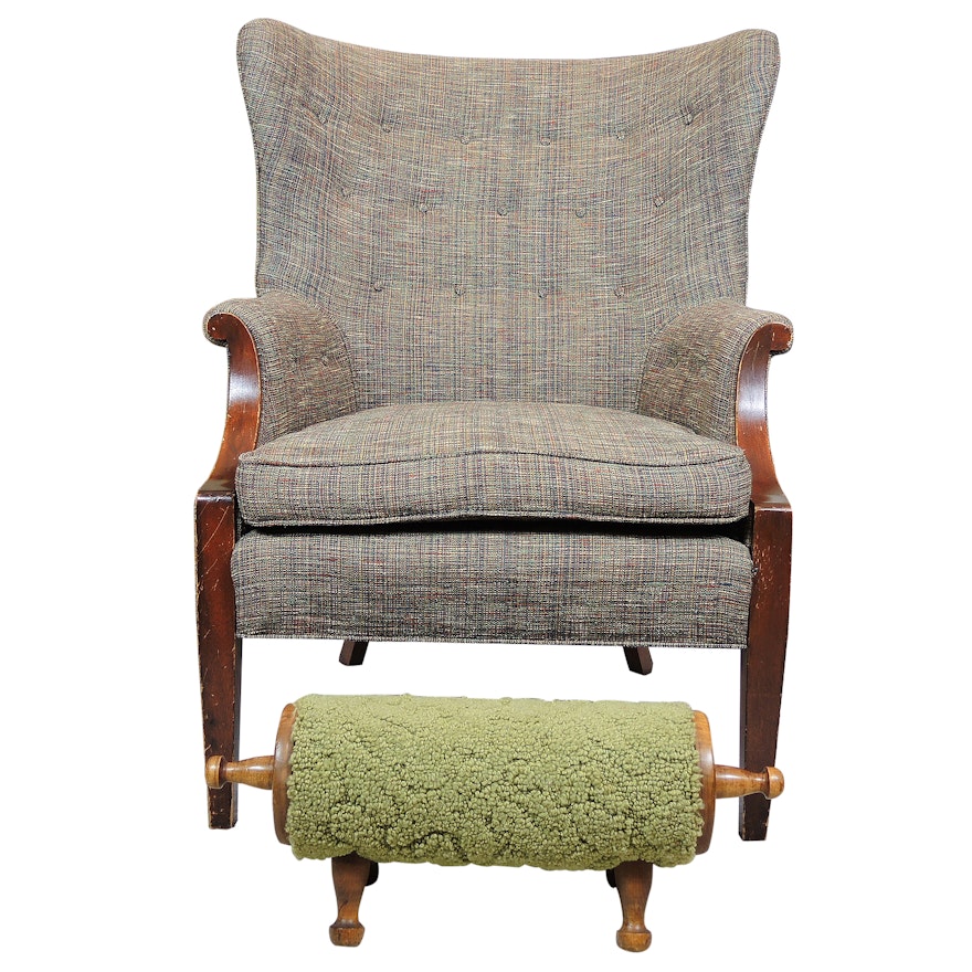 Highback Armchair with Footrest