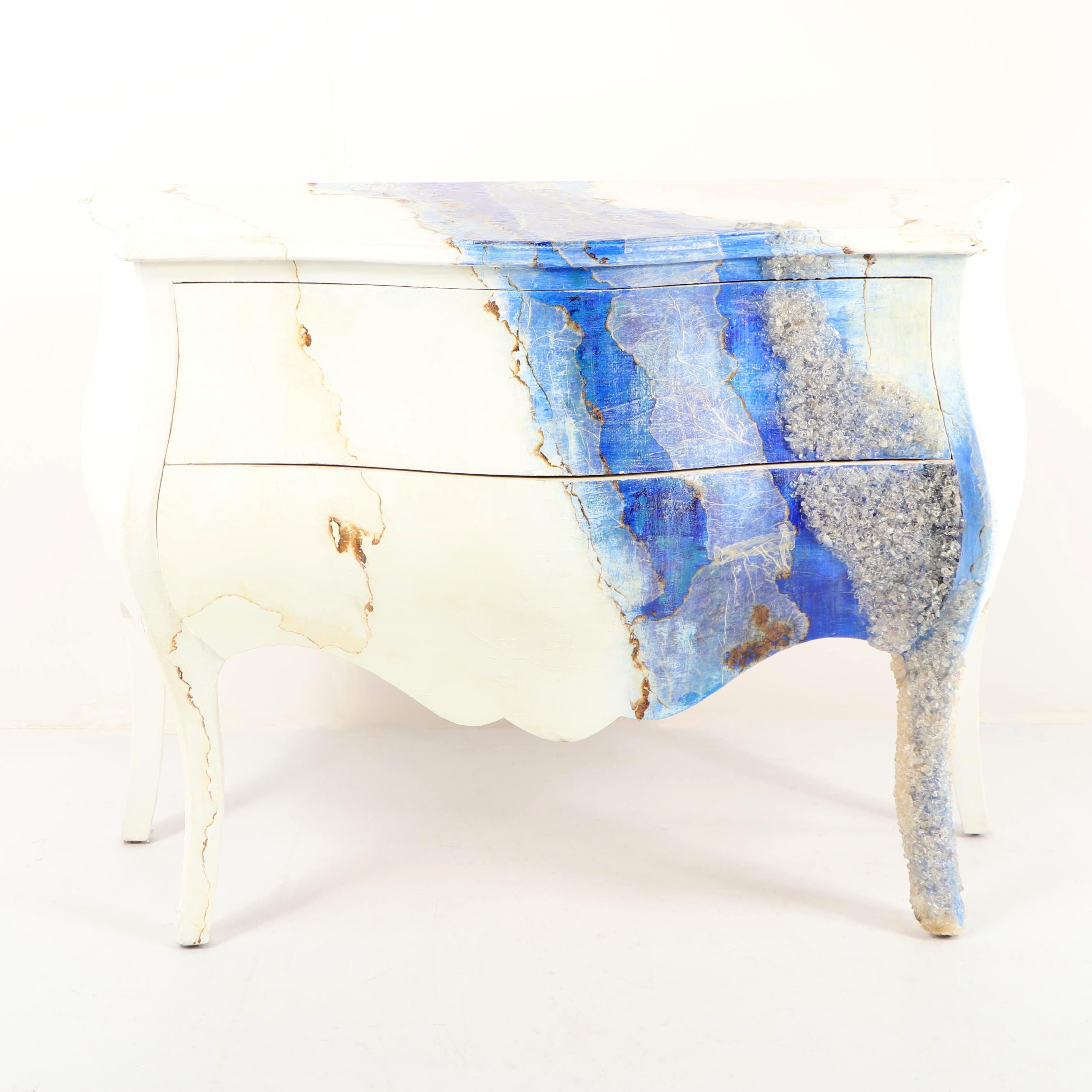 Contemporary Painted Bombe Chest