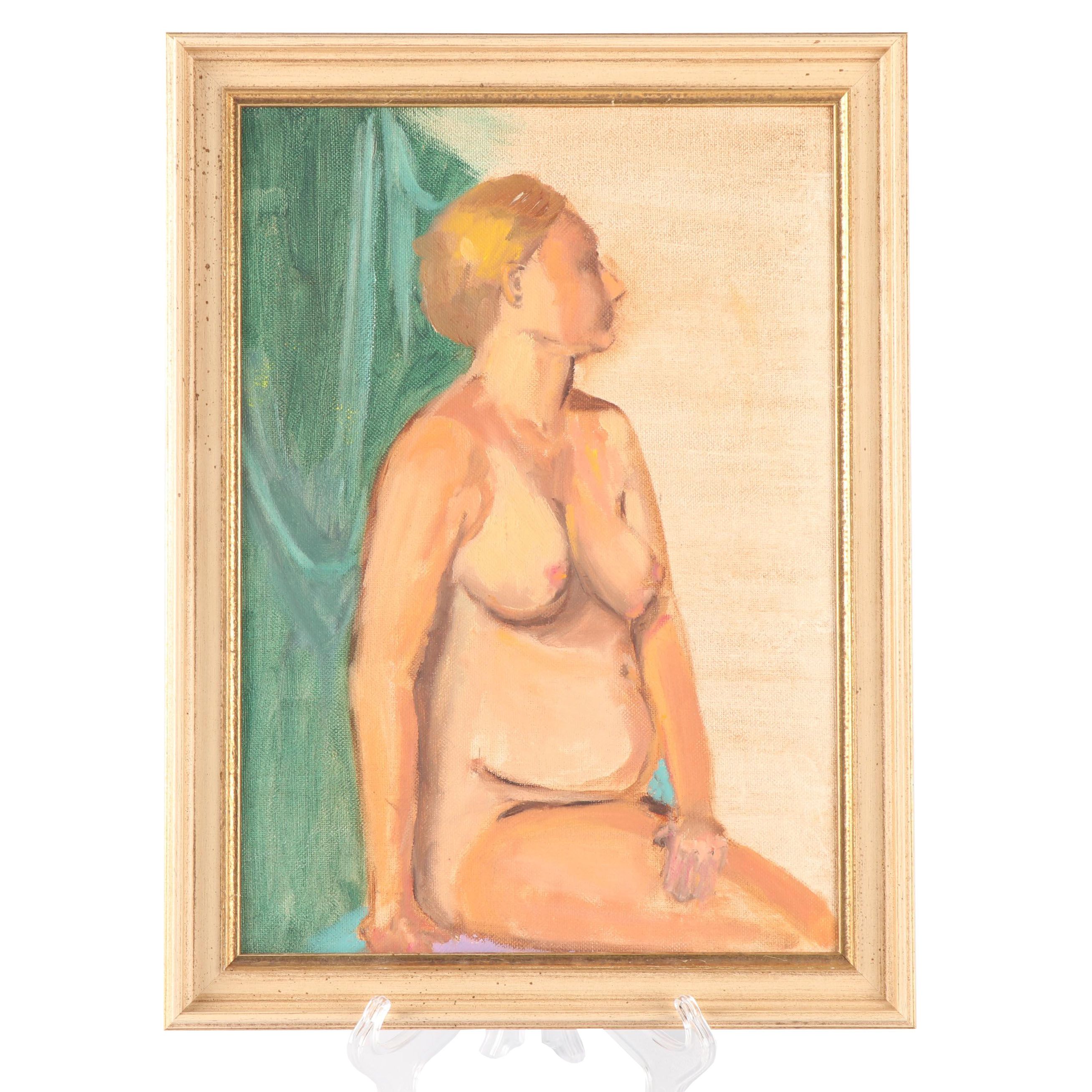 Vintage Figure Study Oil Painting
