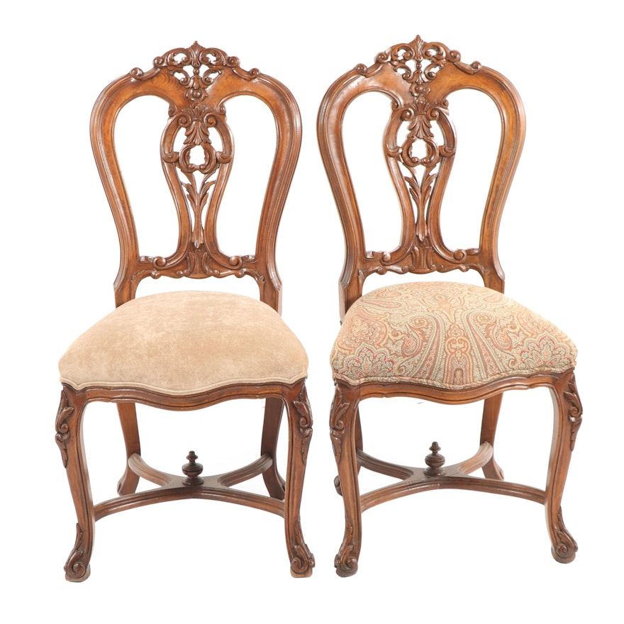 Victorian Style Side Chairs, Late 20th Century