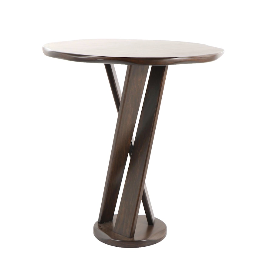 Contemporary Mahogany Finish Occasional Table