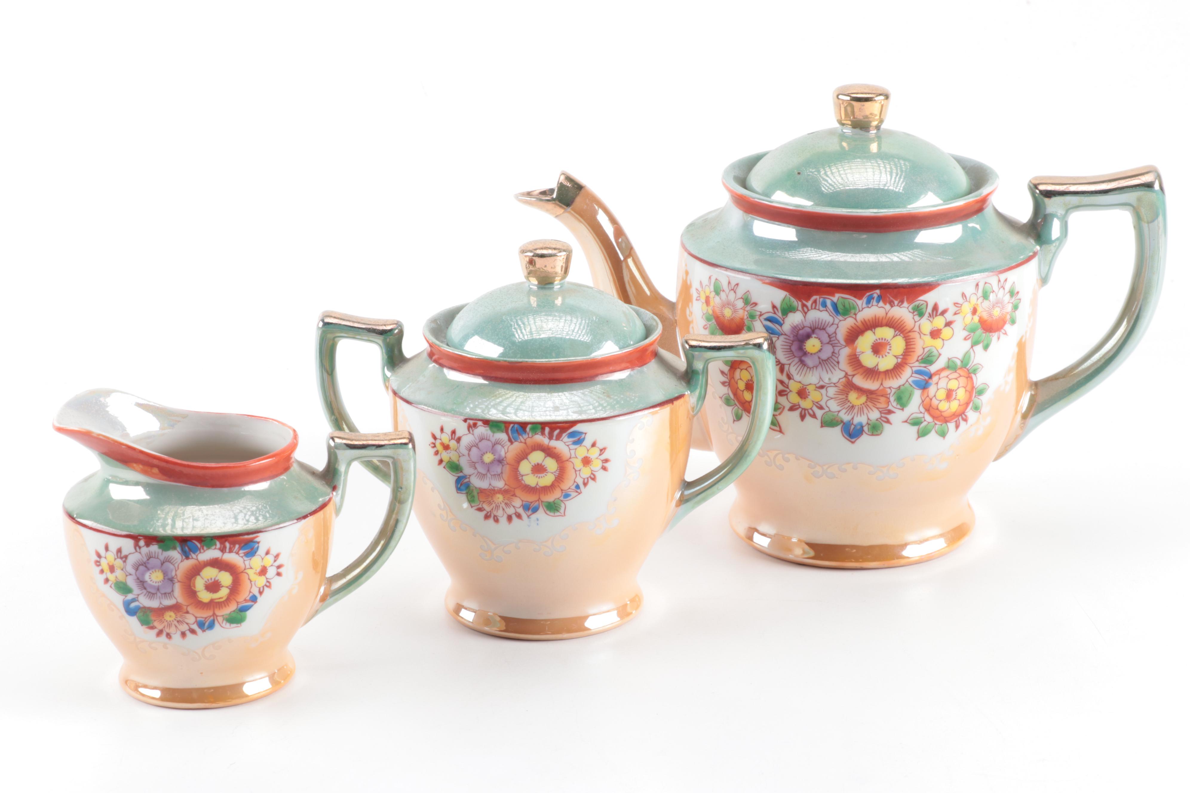 Vintage Japanese Lusterware Tea Service