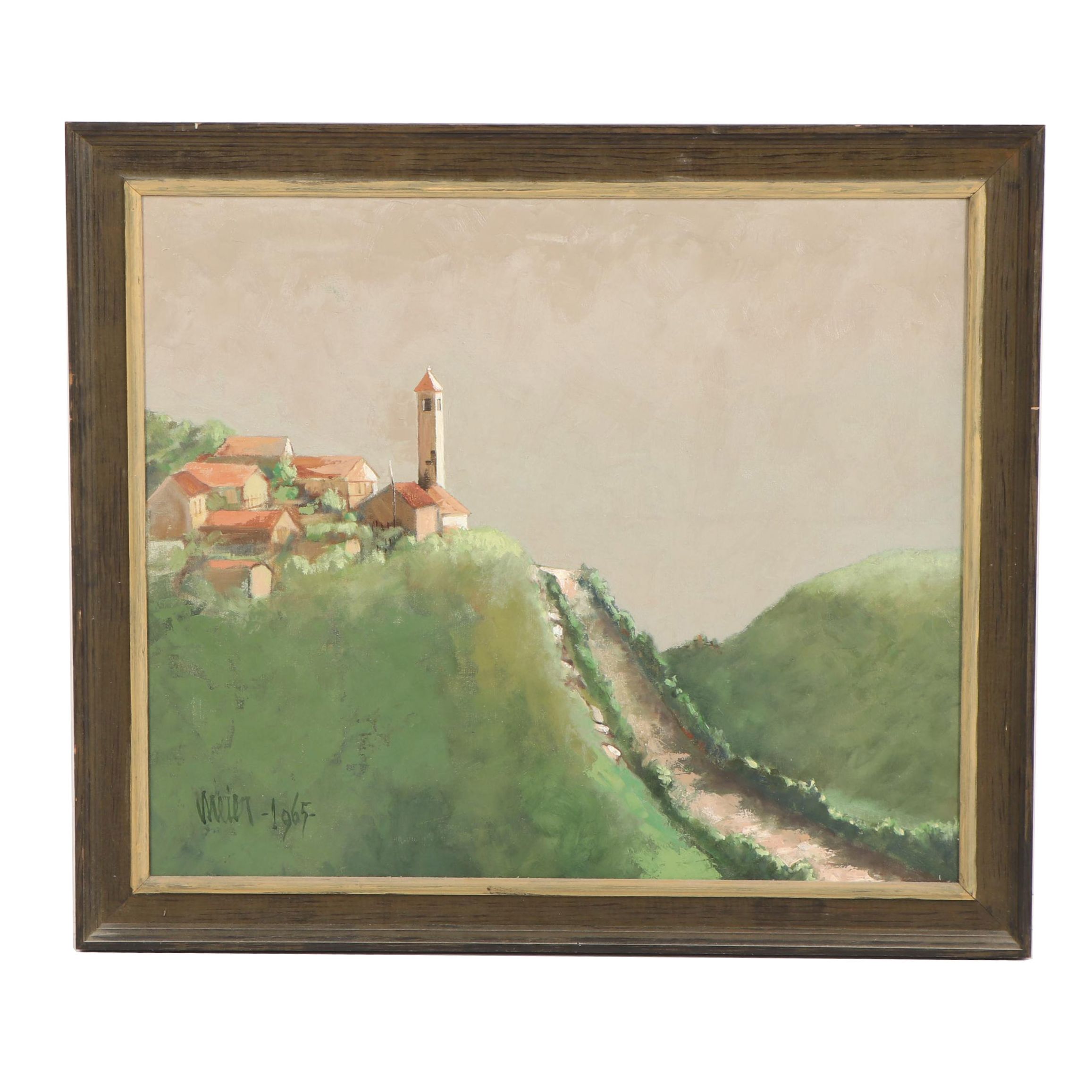 Volker Meier Mid 20th Century Double Sided Landscape Oil Painting