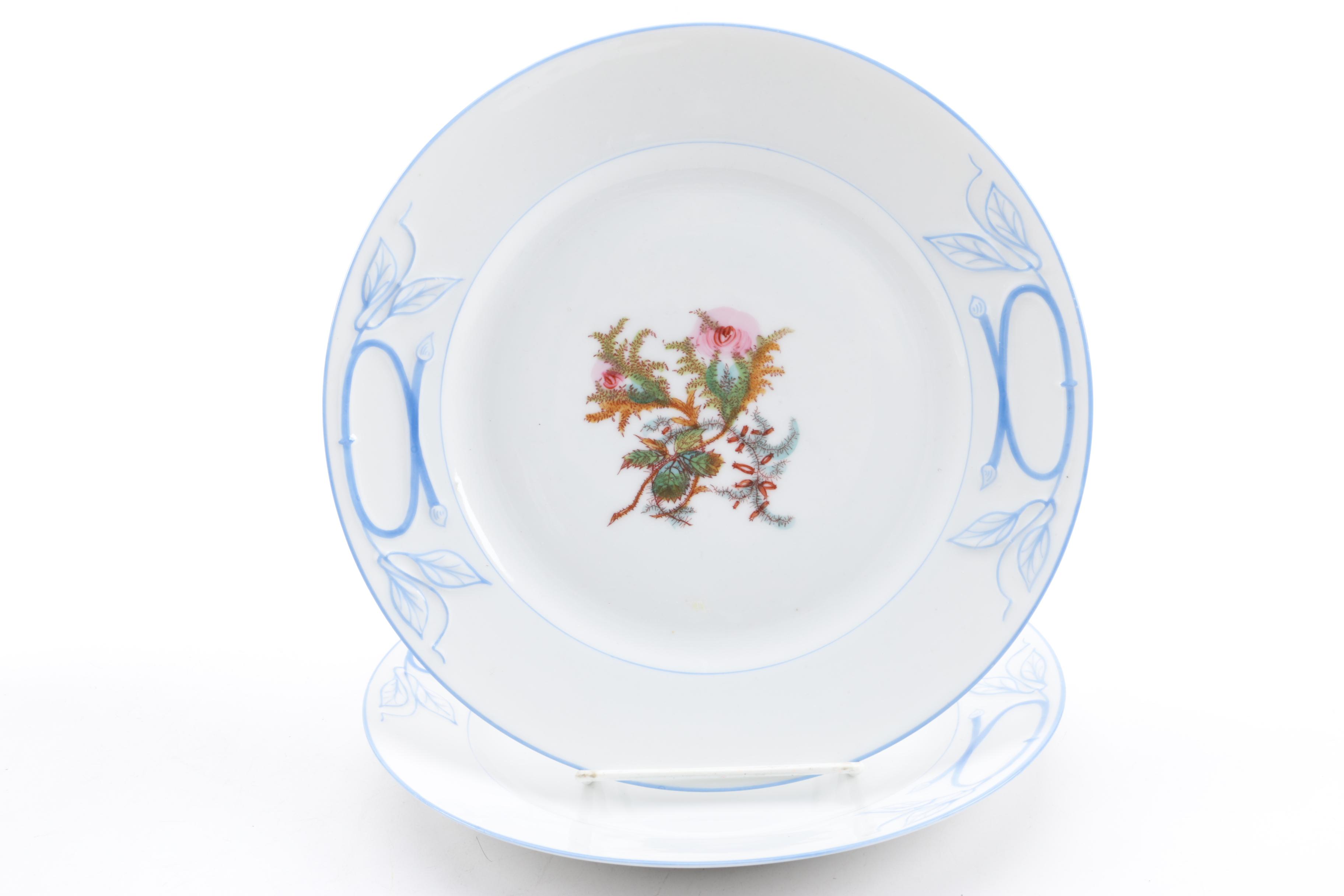 Antique Haviland Limoges "Moss Rose" Porcelain Dinnerware
