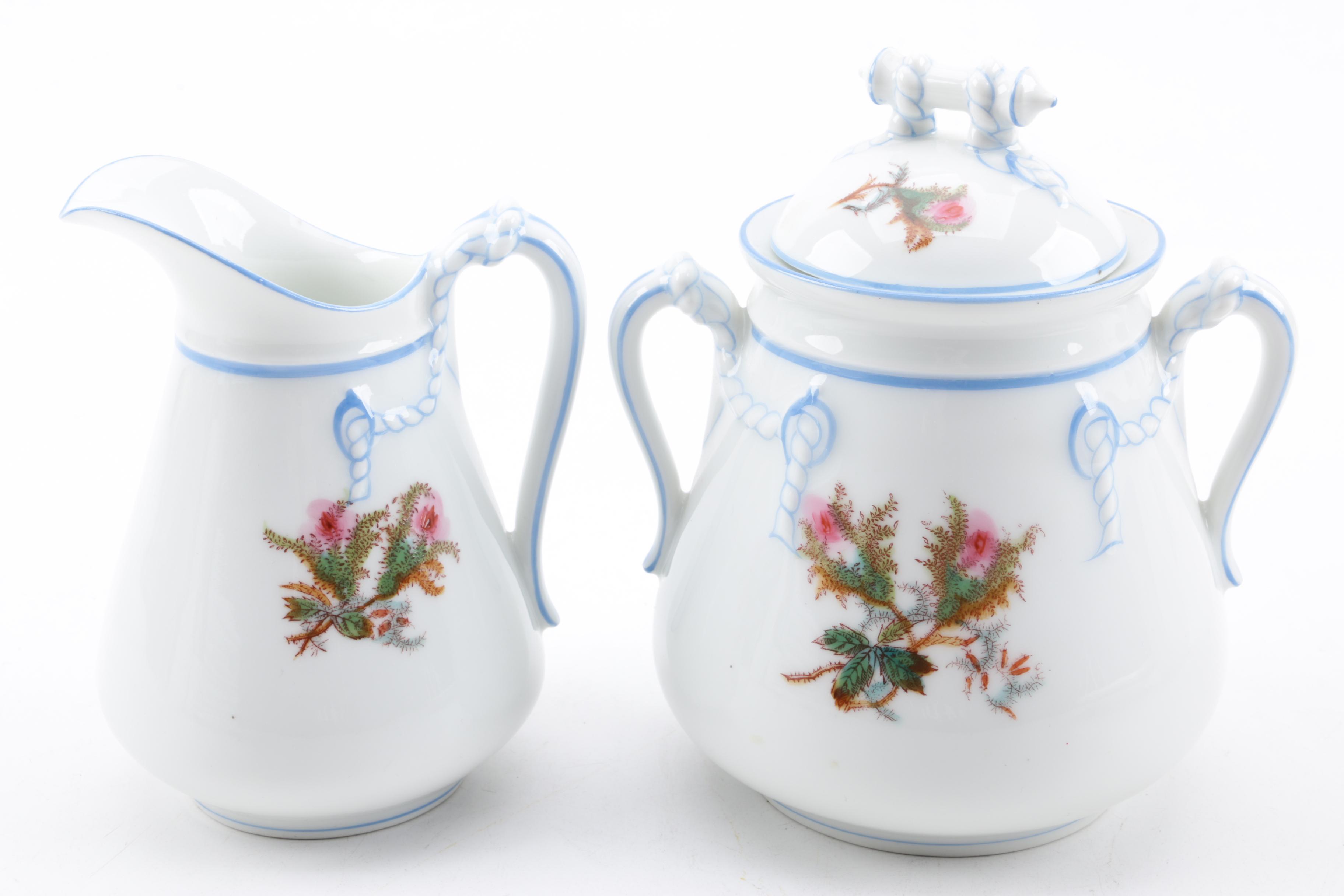 Antique Haviland Limoges "Moss Rose" Porcelain Dinnerware