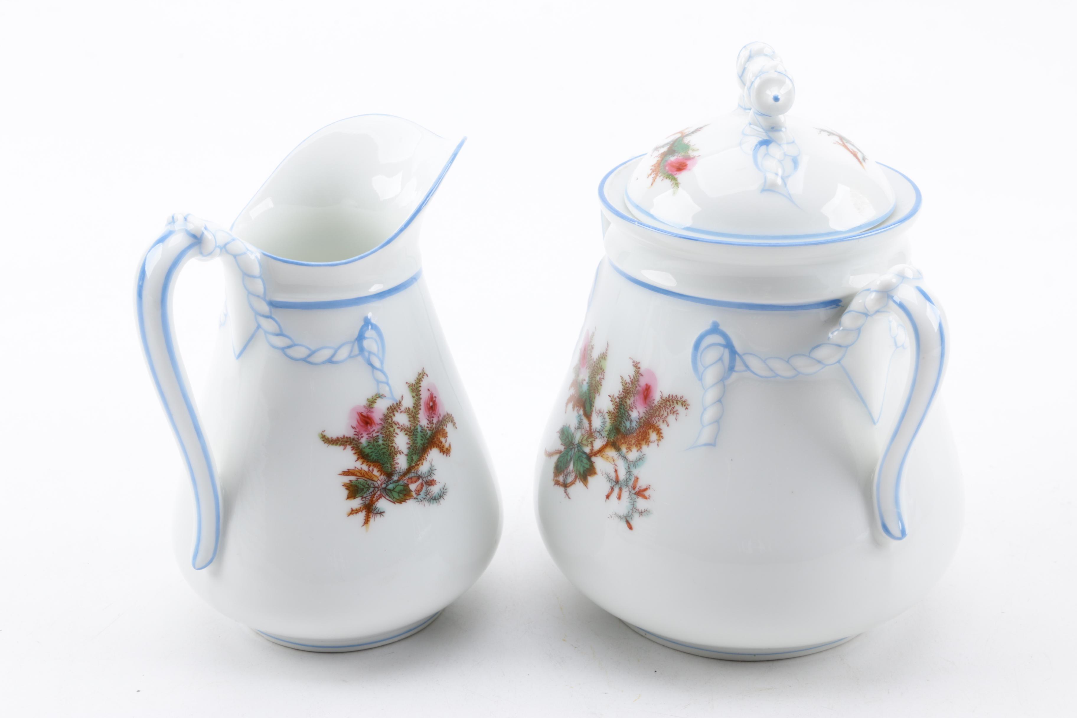 Antique Haviland Limoges "Moss Rose" Porcelain Dinnerware