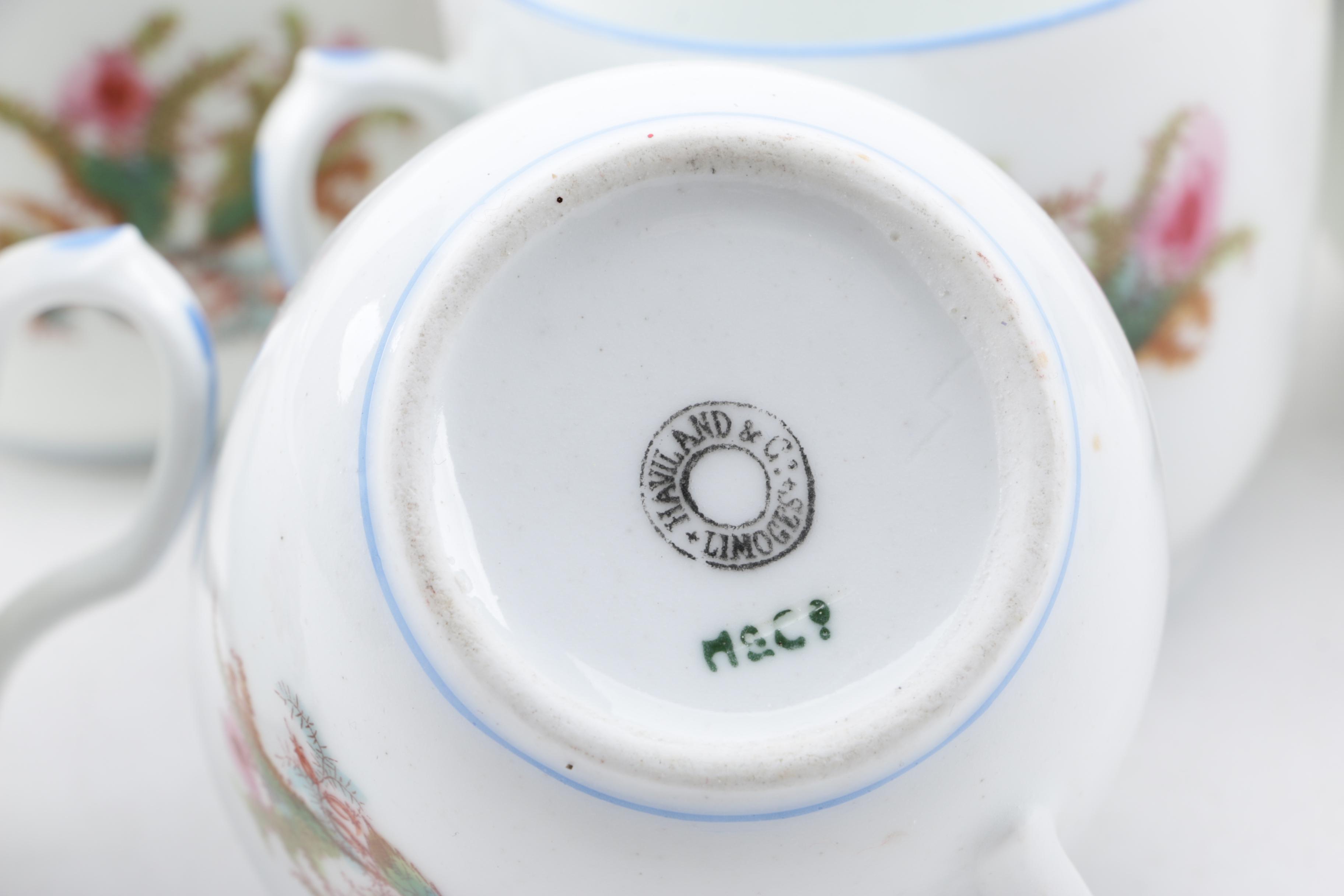 Antique Haviland Limoges "Moss Rose" Porcelain Dinnerware