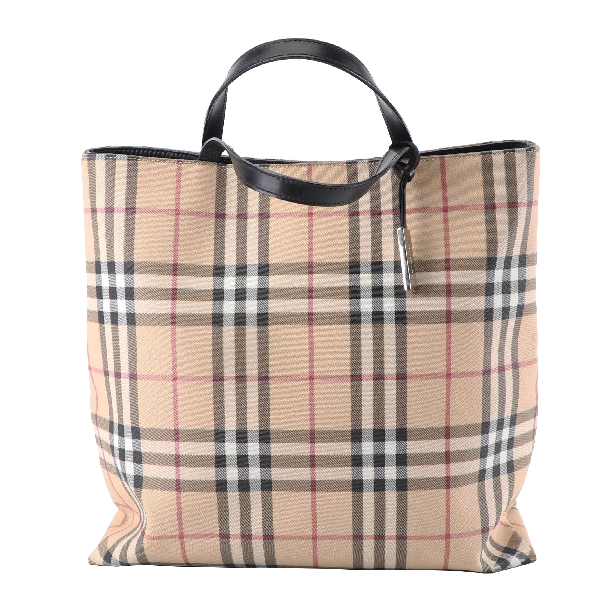Burberry London “Nova Check” Canvas Tote