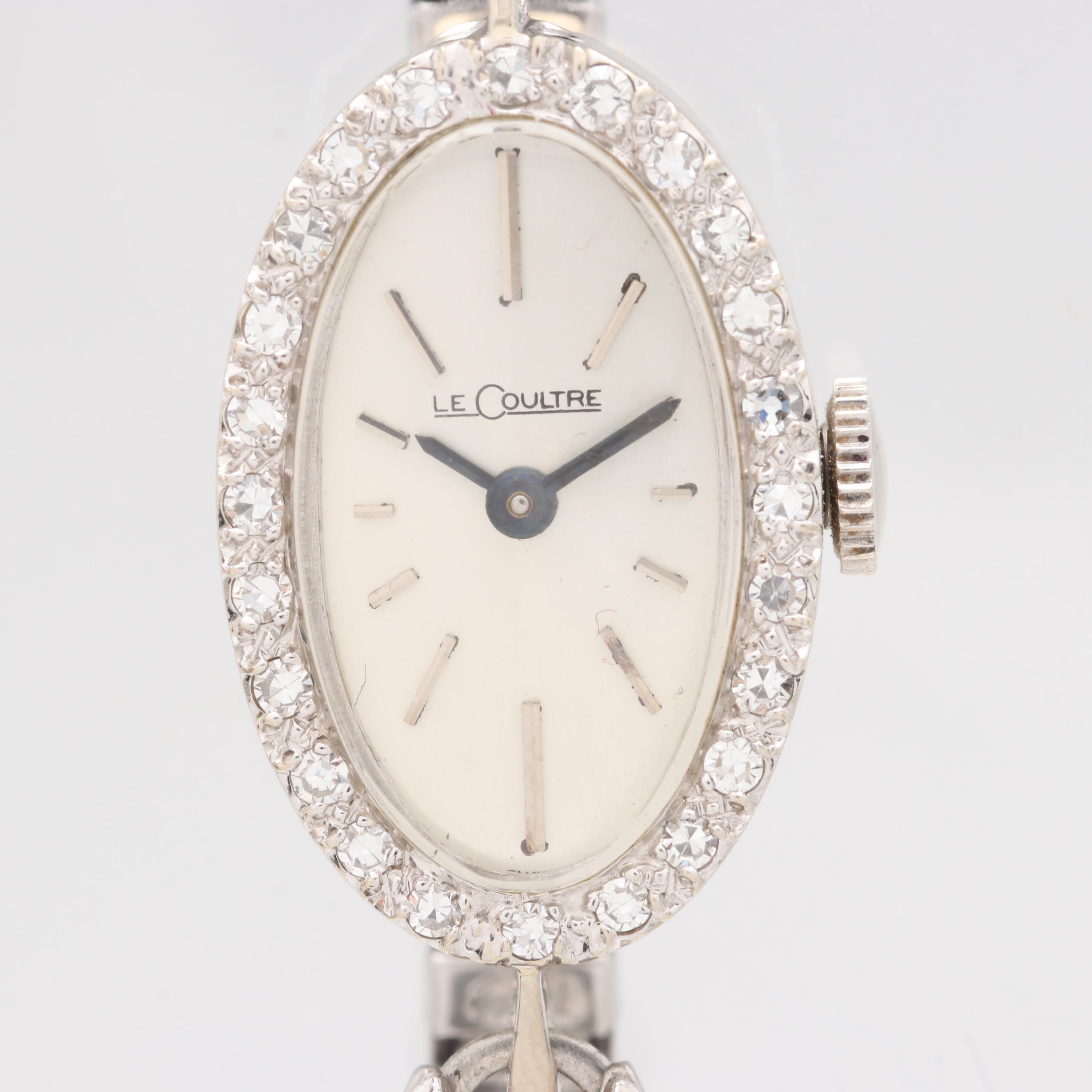 LeCoultre 14K White Gold Diamond Watch