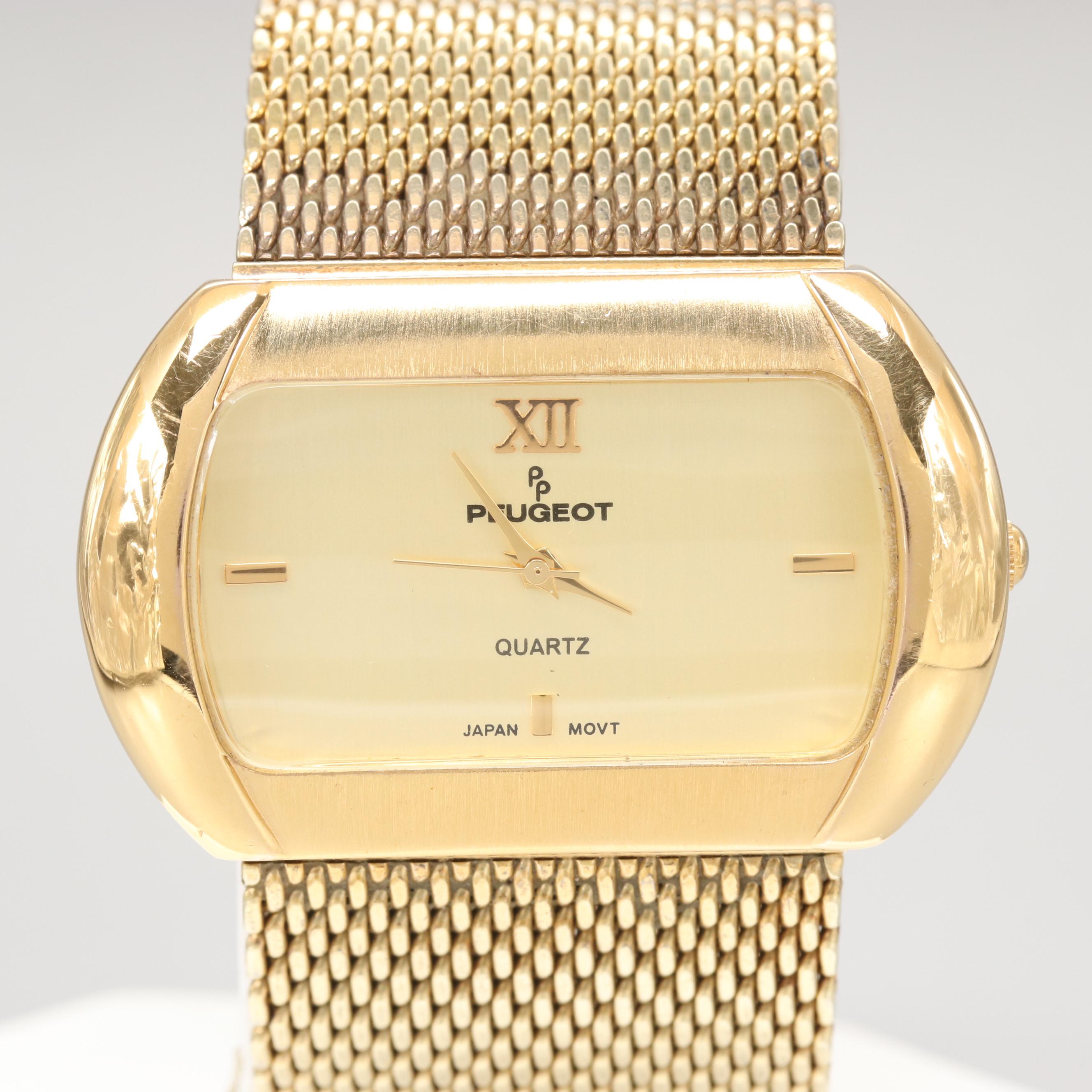 Peugeot Gold Tone Model 457 Quartz Watch