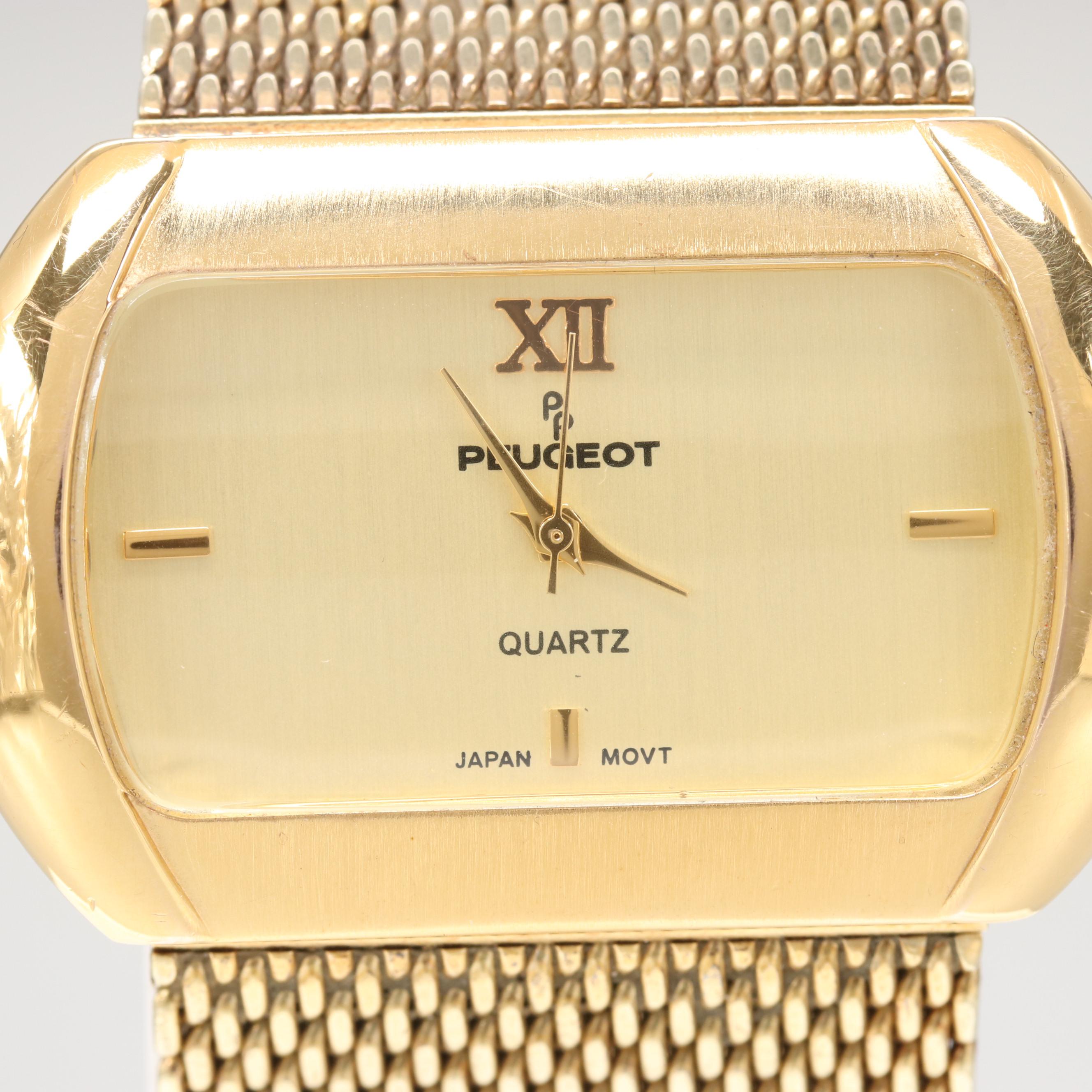Peugeot Gold Tone Model 457 Quartz Watch