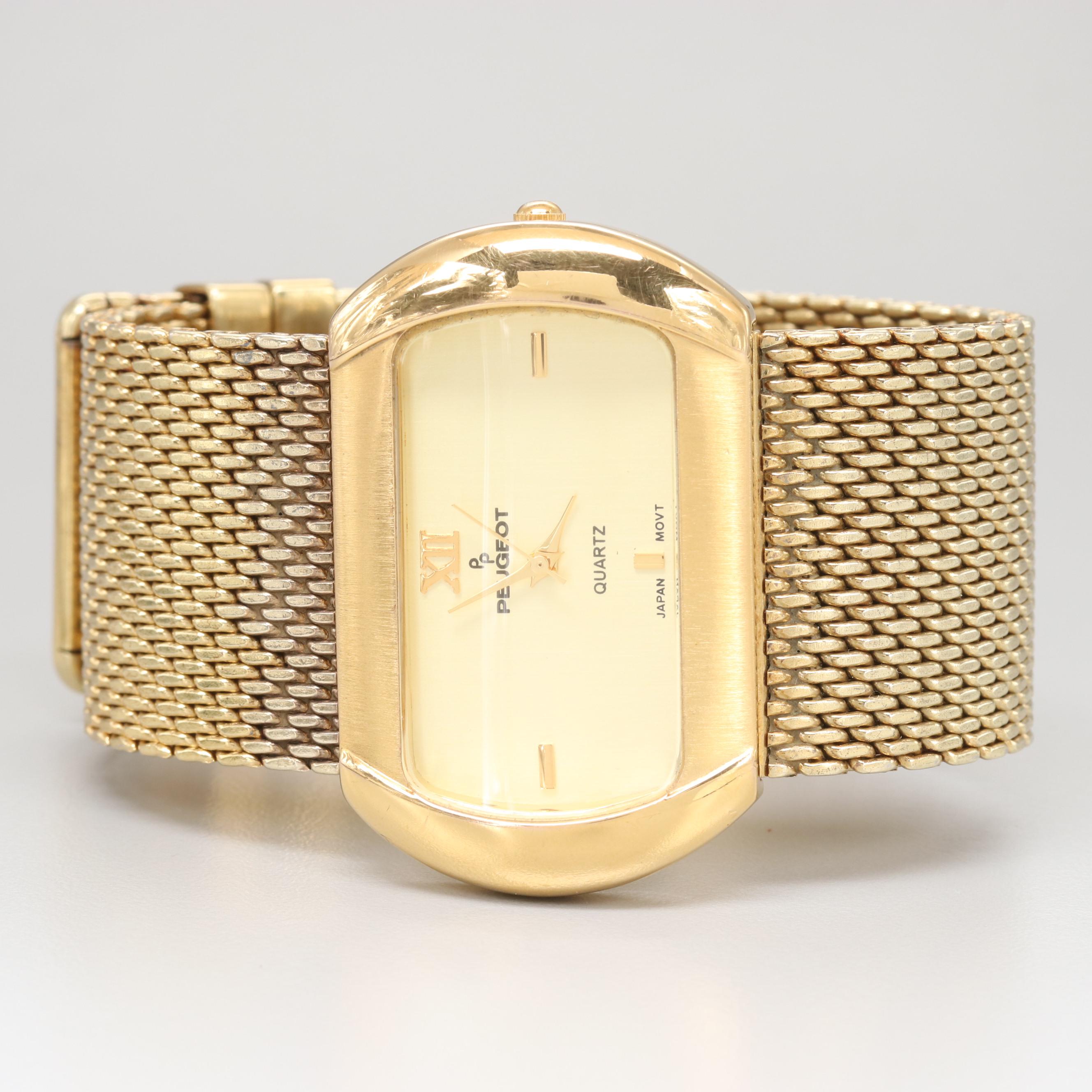 Peugeot Gold Tone Model 457 Quartz Watch