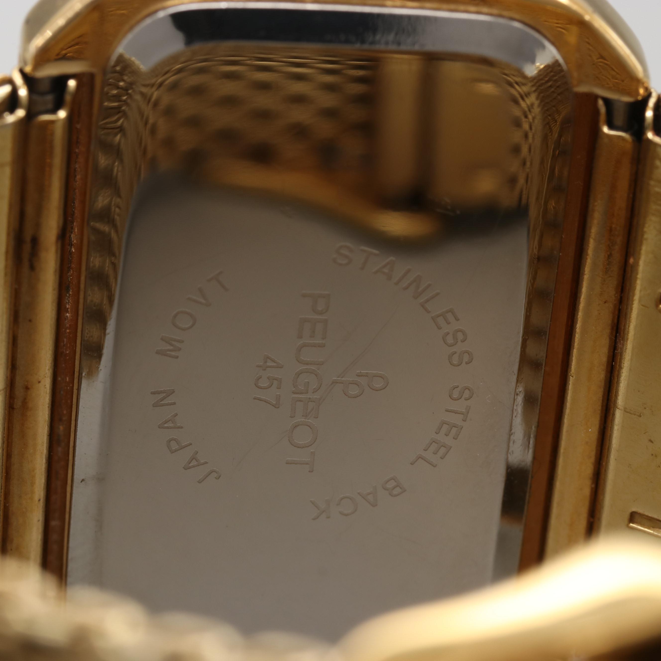 Peugeot Gold Tone Model 457 Quartz Watch