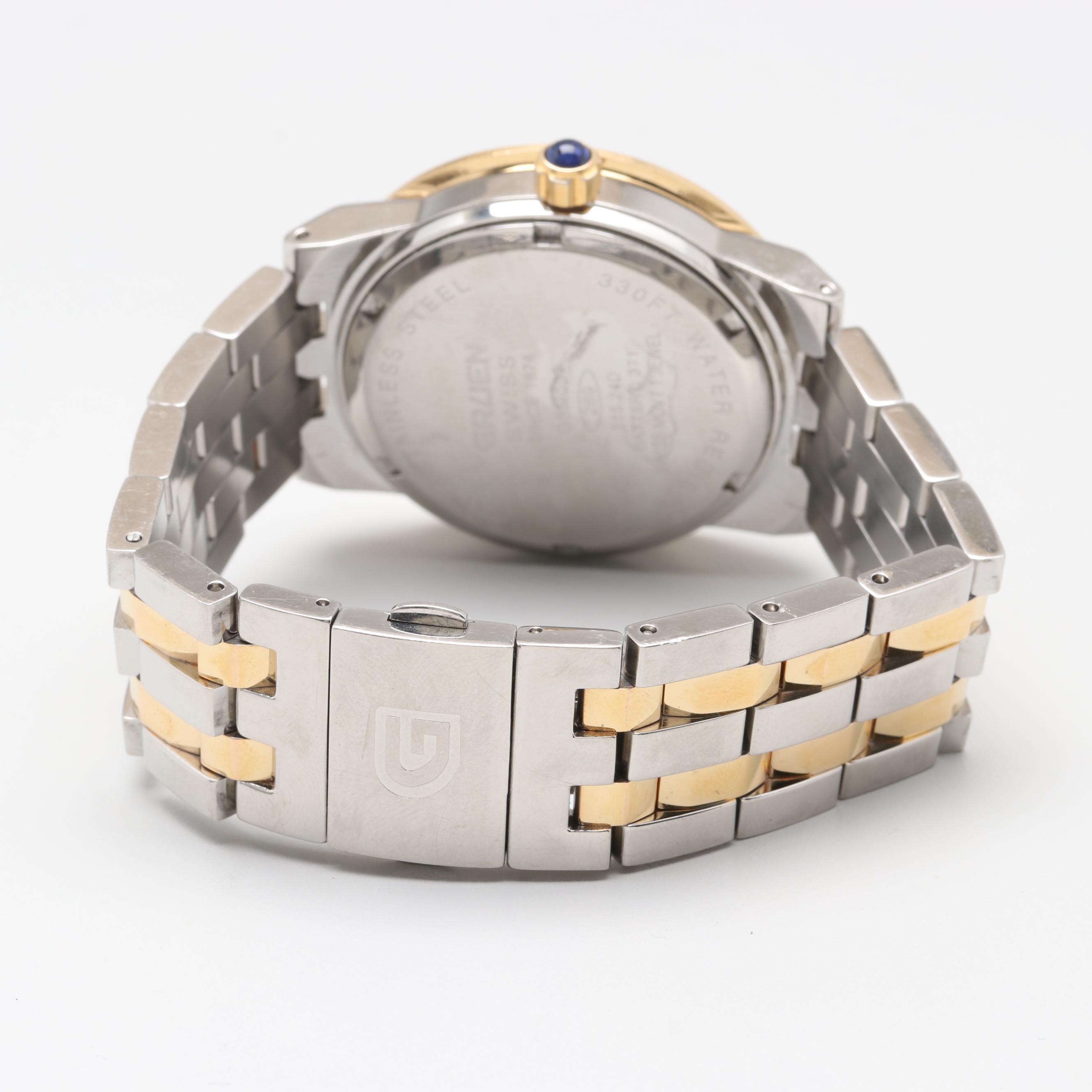 Gruen Model GSM007 Dual Time Two-Tone Watch