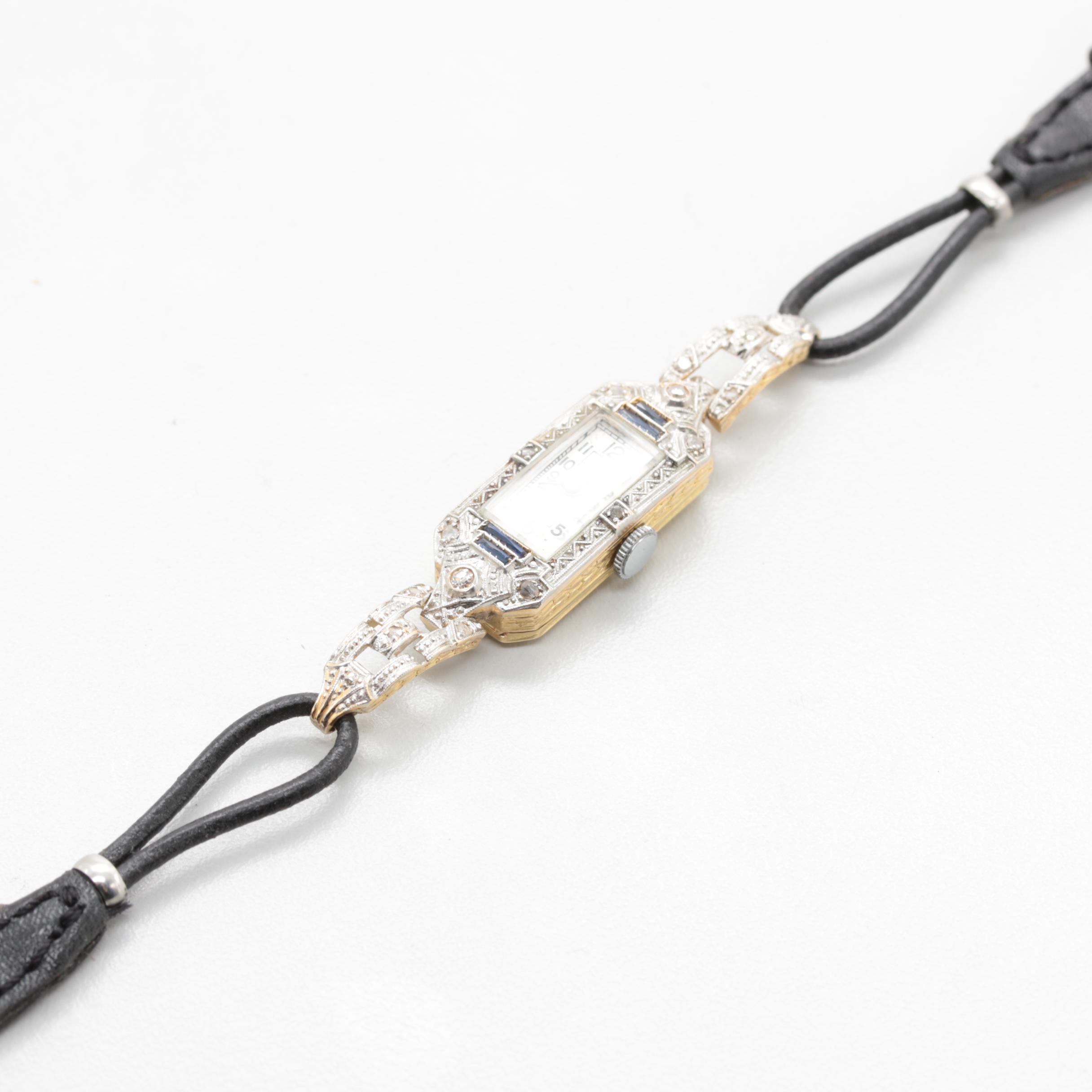 Ancora Diwen 18K Gold and Platinum Sapphire and Diamond Watch