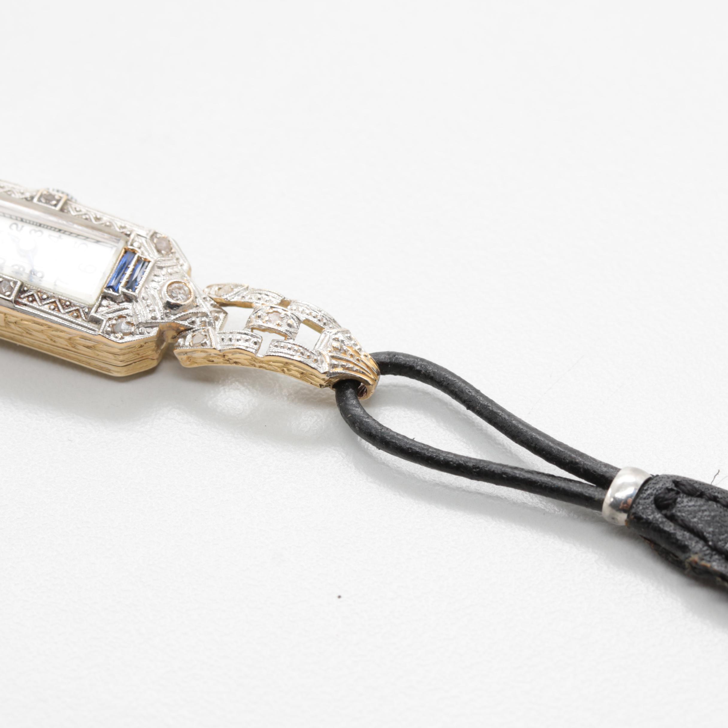 Ancora Diwen 18K Gold and Platinum Sapphire and Diamond Watch