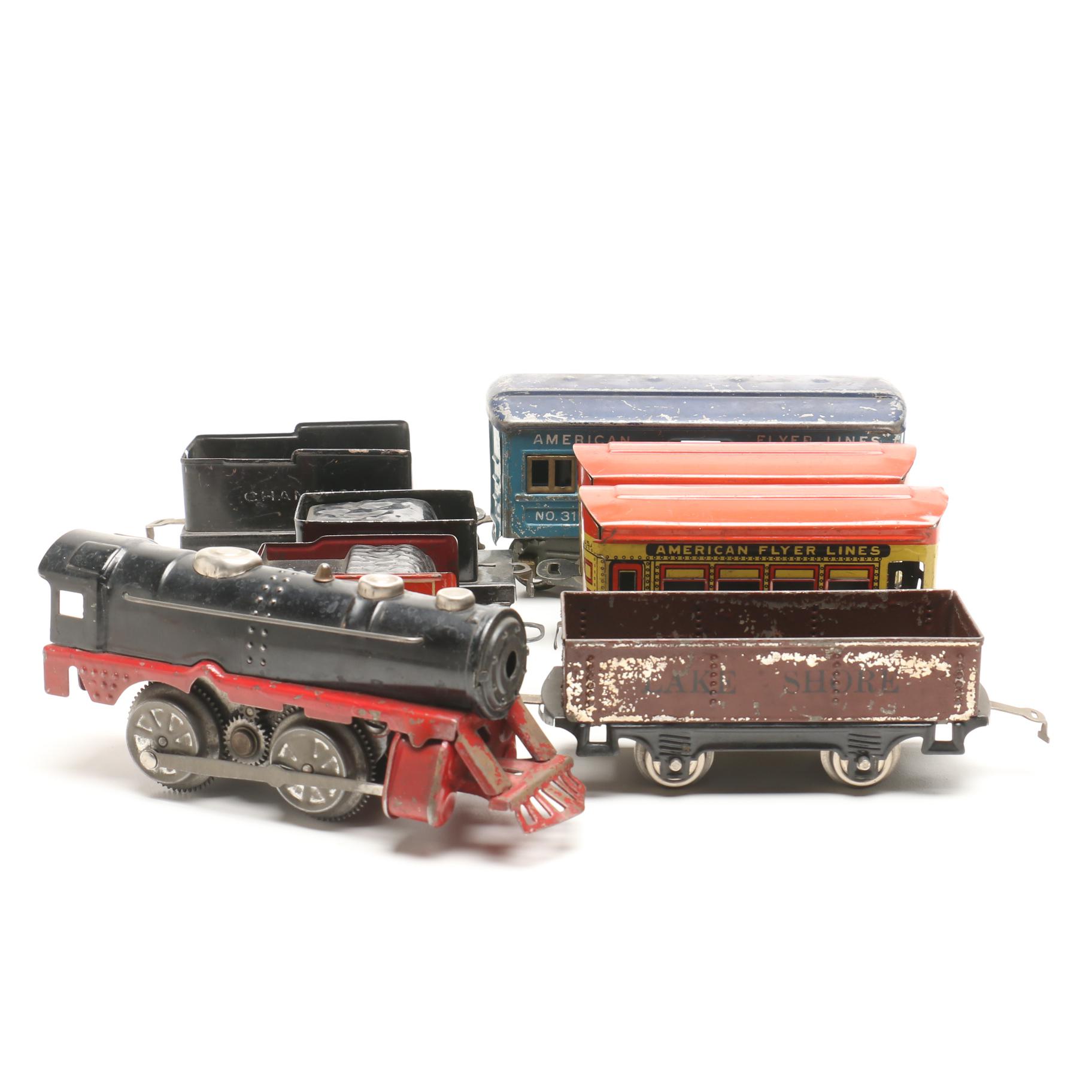 Vintage O Gauge Trains Including Tin Litho