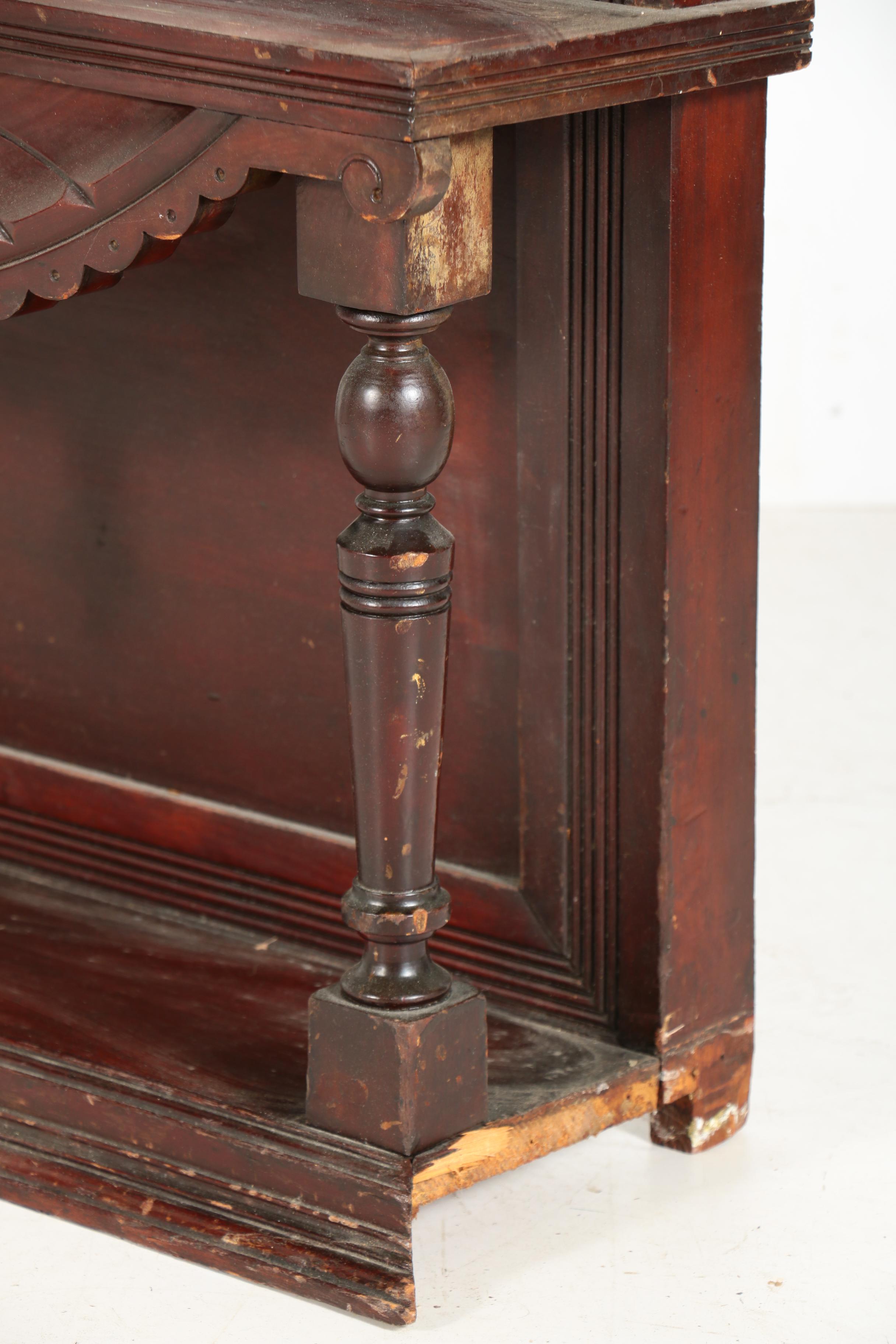 Victorian Cherrywood Pier Mirror with Shelf, Late 19th Century