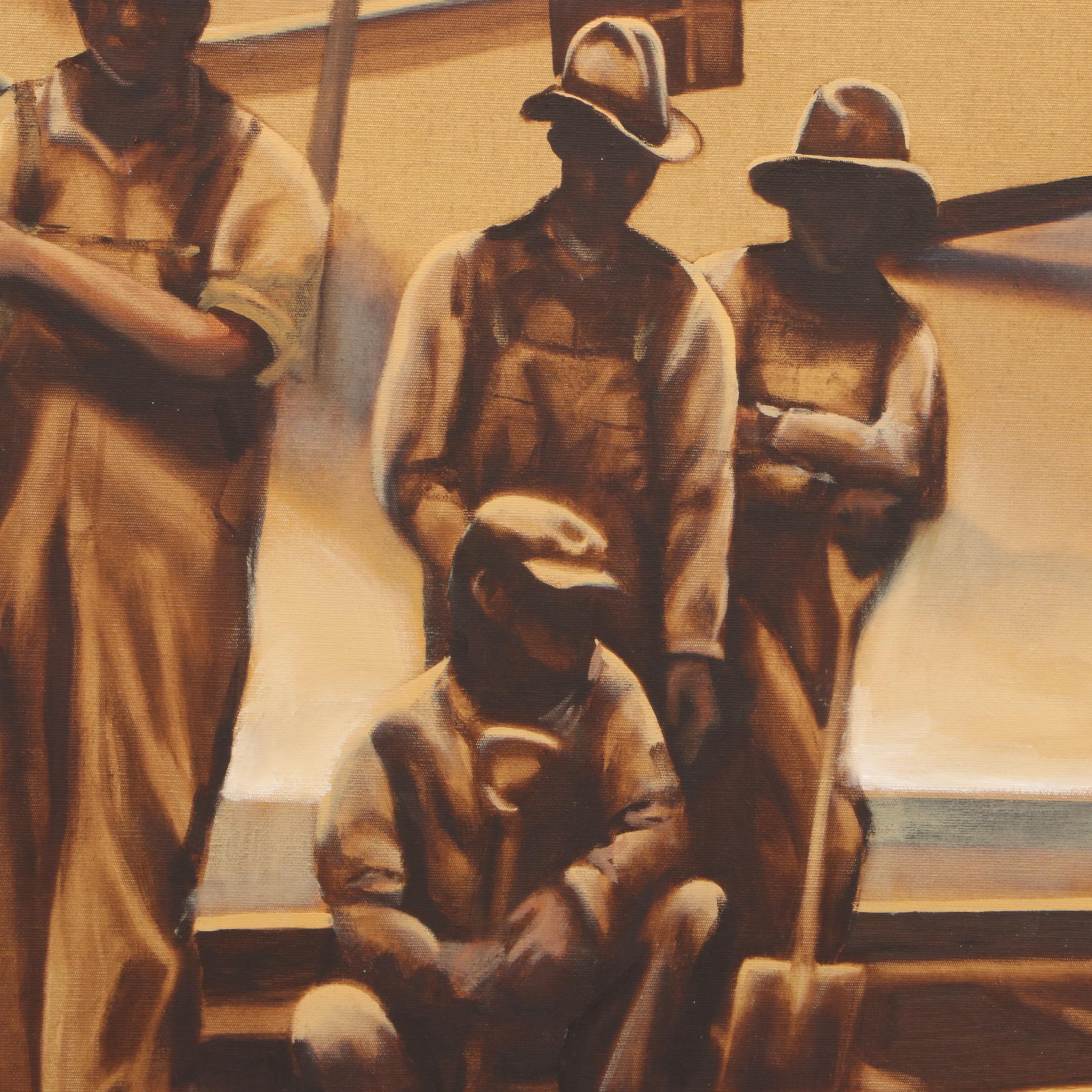 Thomas Elmo Williams 1999 Acrylic Painting "The Gandy Dancers"