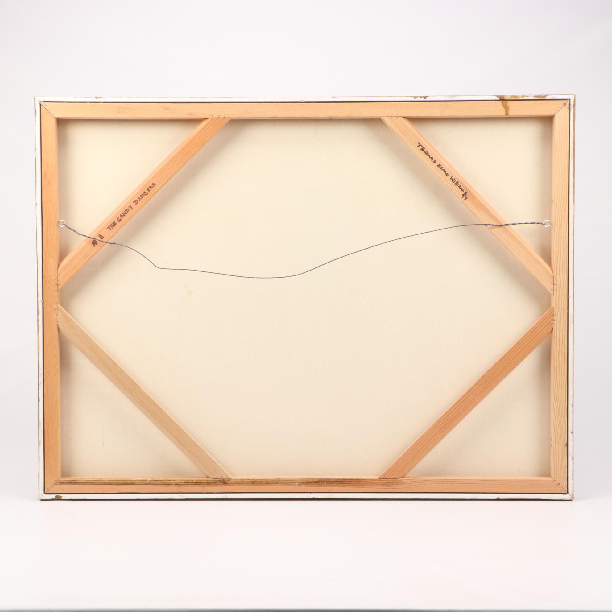 Thomas Elmo Williams 1999 Acrylic Painting "The Gandy Dancers"