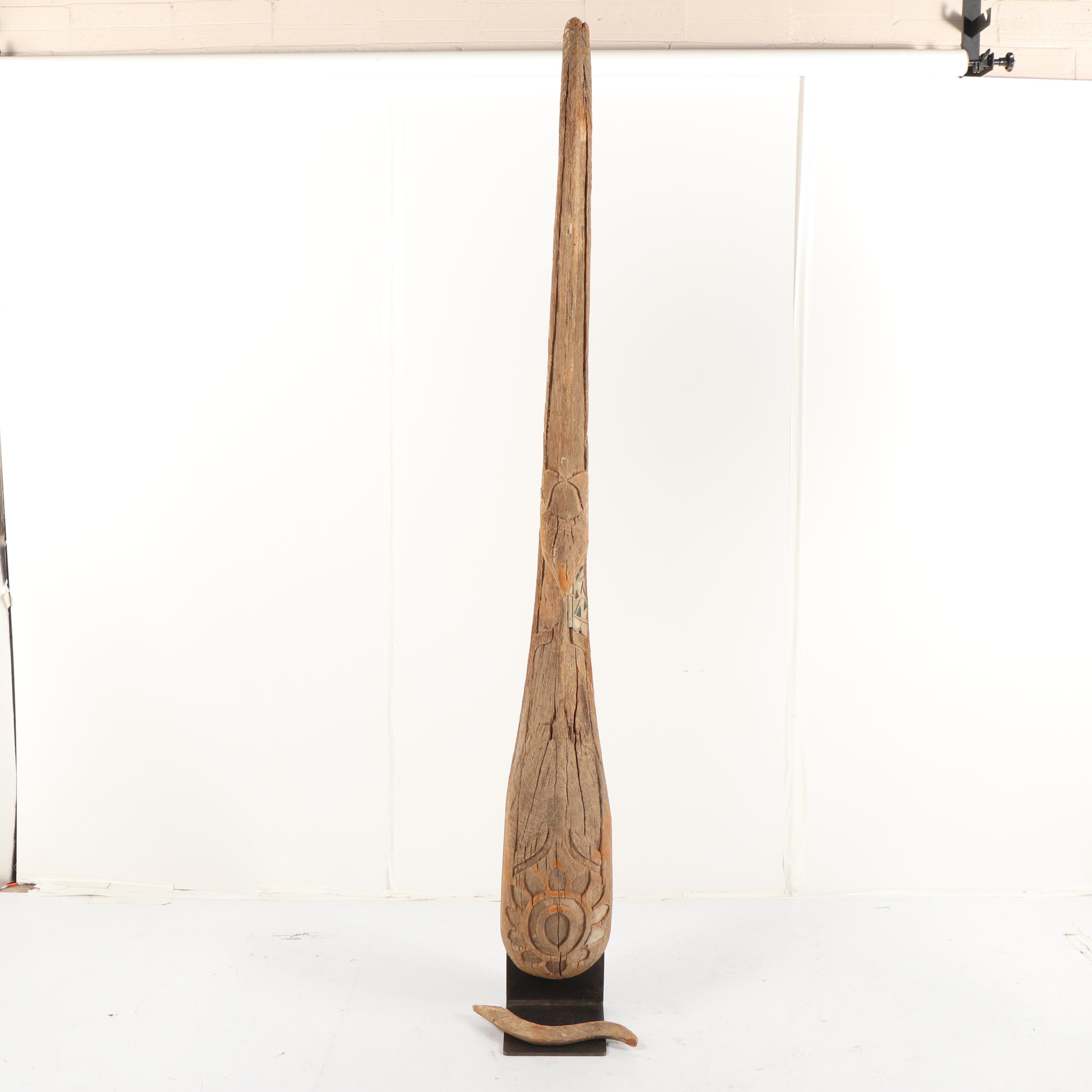 Antique Thai Chofa Carved Wood Finial