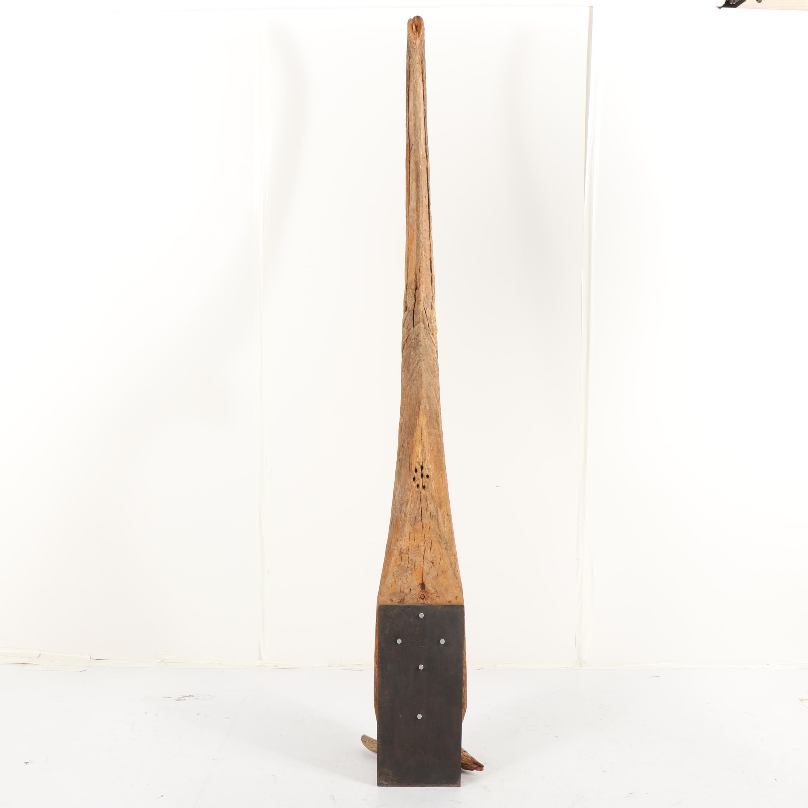 Antique Thai Chofa Carved Wood Finial