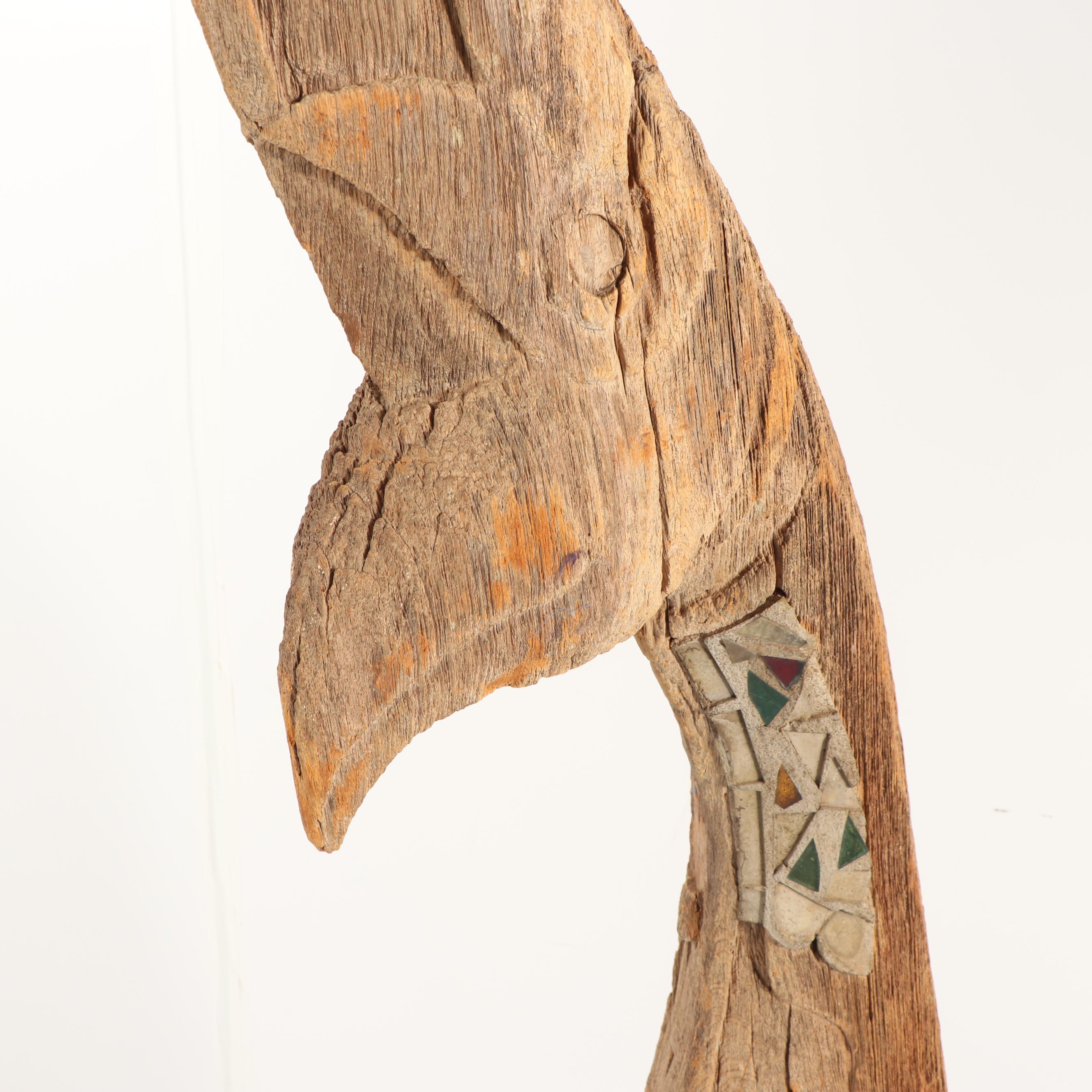 Antique Thai Chofa Carved Wood Finial