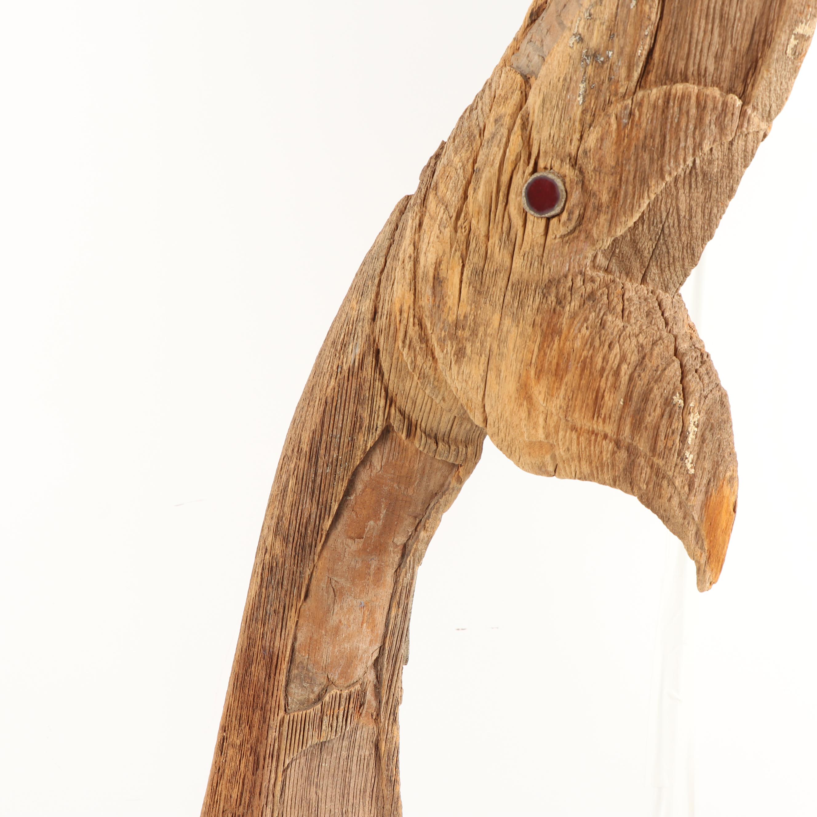 Antique Thai Chofa Carved Wood Finial