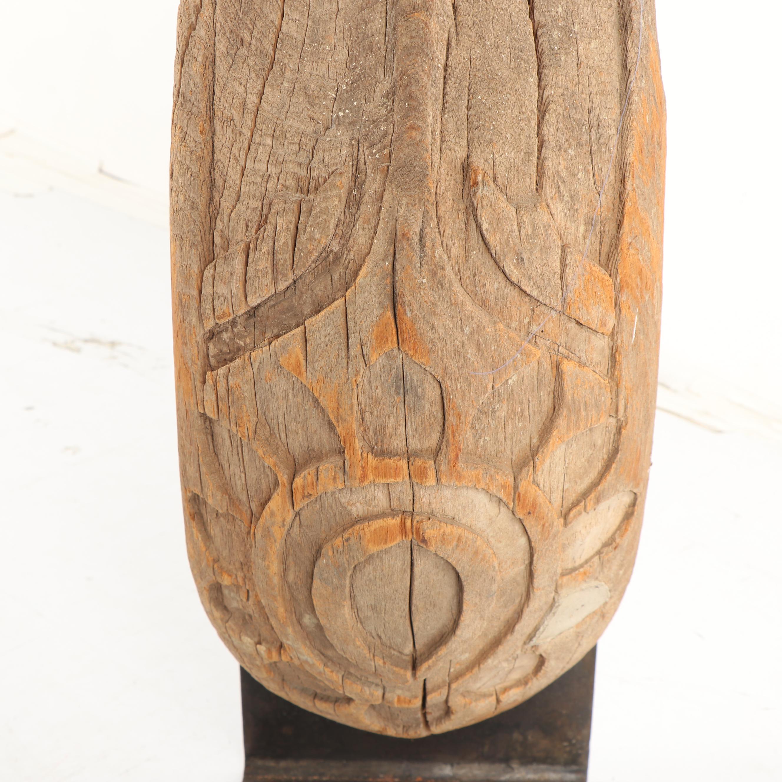 Antique Thai Chofa Carved Wood Finial