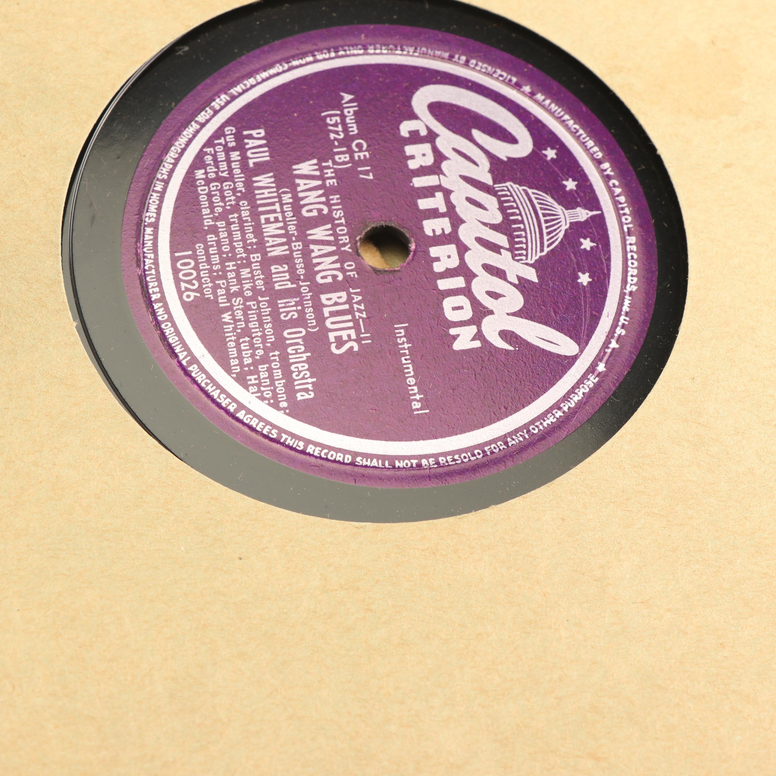 Bessie Smith, Billy Holiday and Other Big Band, Country and Jazz 78 RPM Records