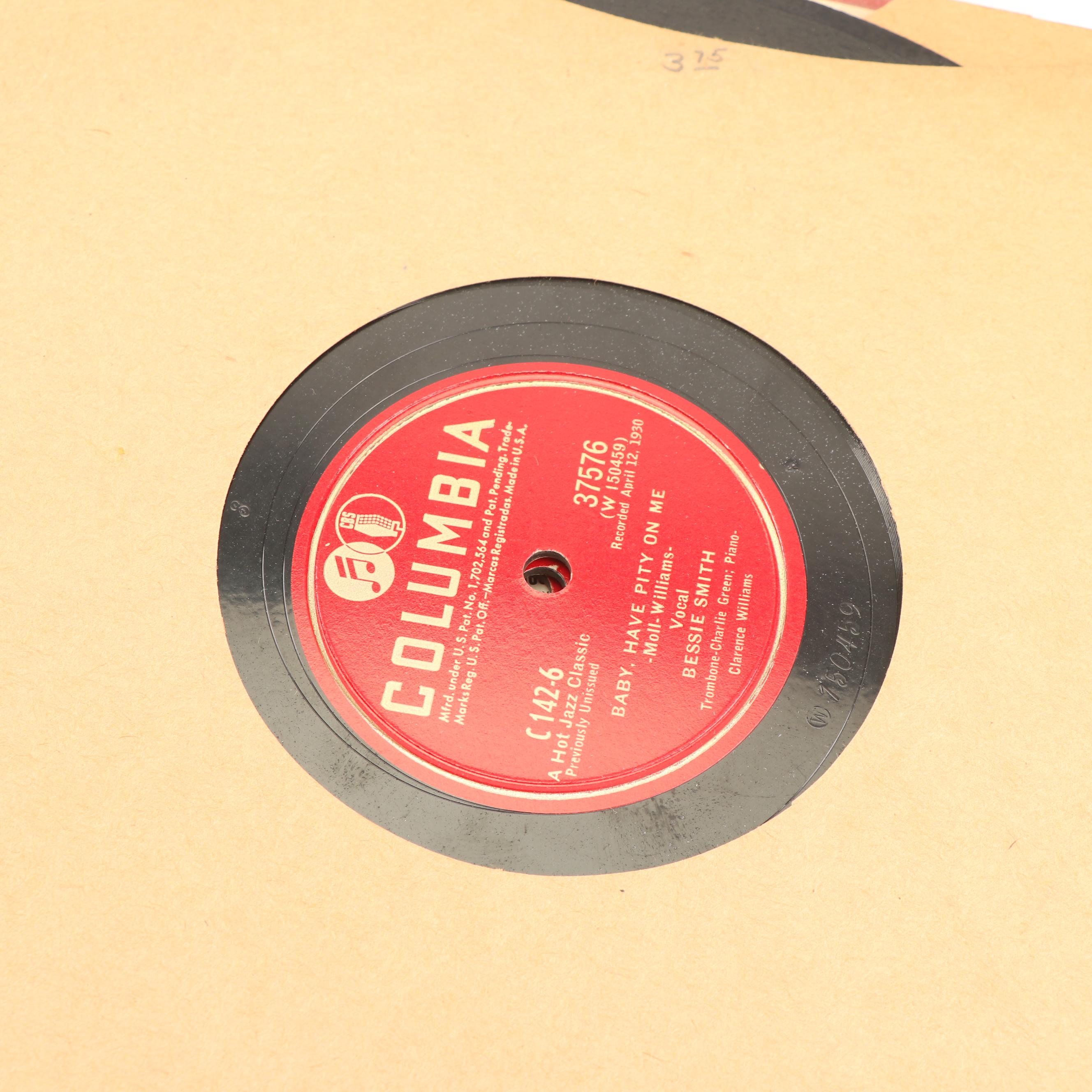 Bessie Smith, Billy Holiday and Other Big Band, Country and Jazz 78 RPM Records