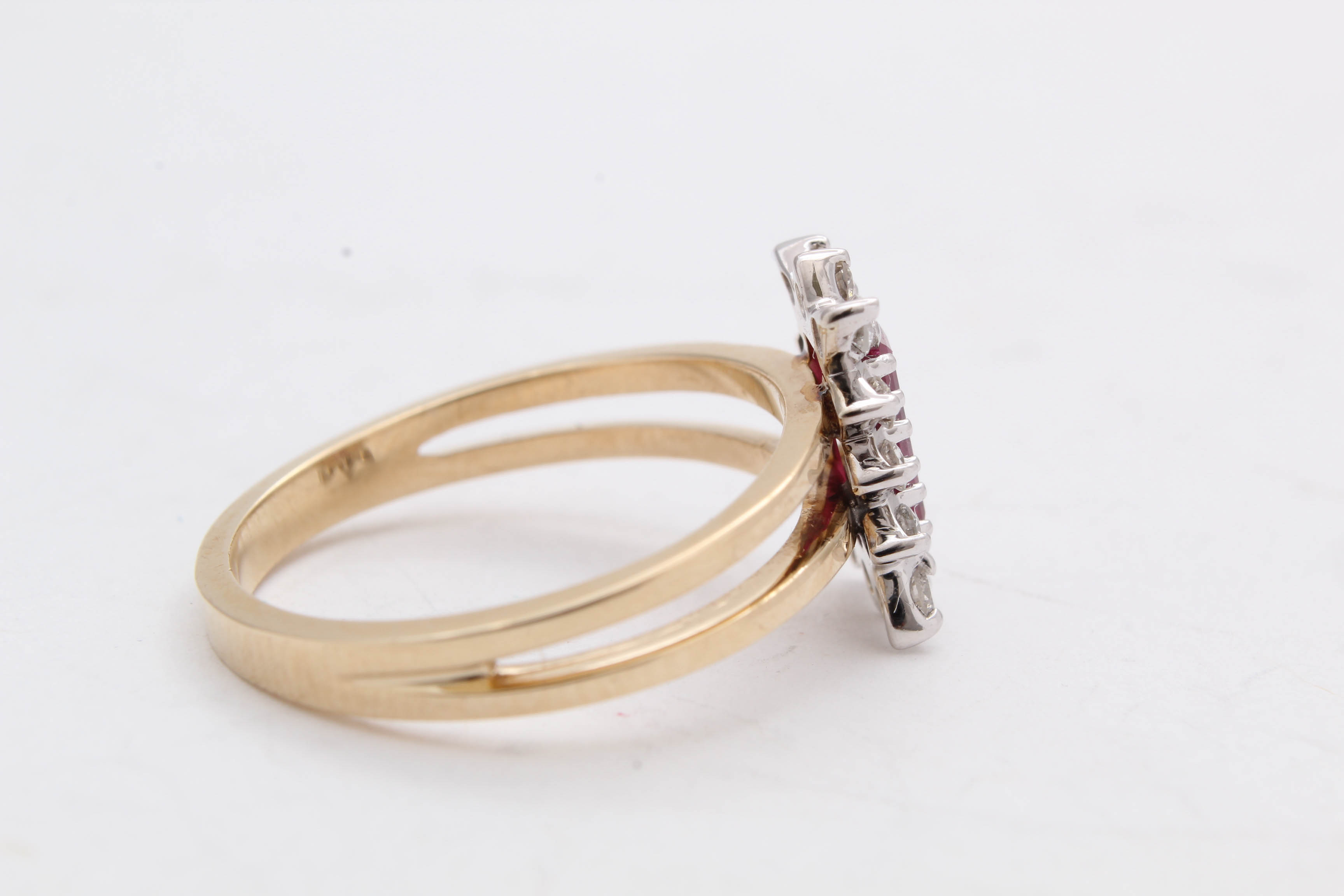 14K Yellow Gold Ruby and Diamond Ring