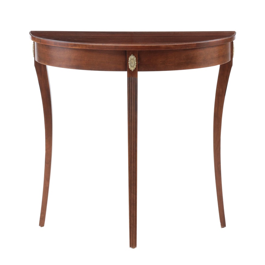 Federal Style Demilune Table by Ethan Allen in Cherry