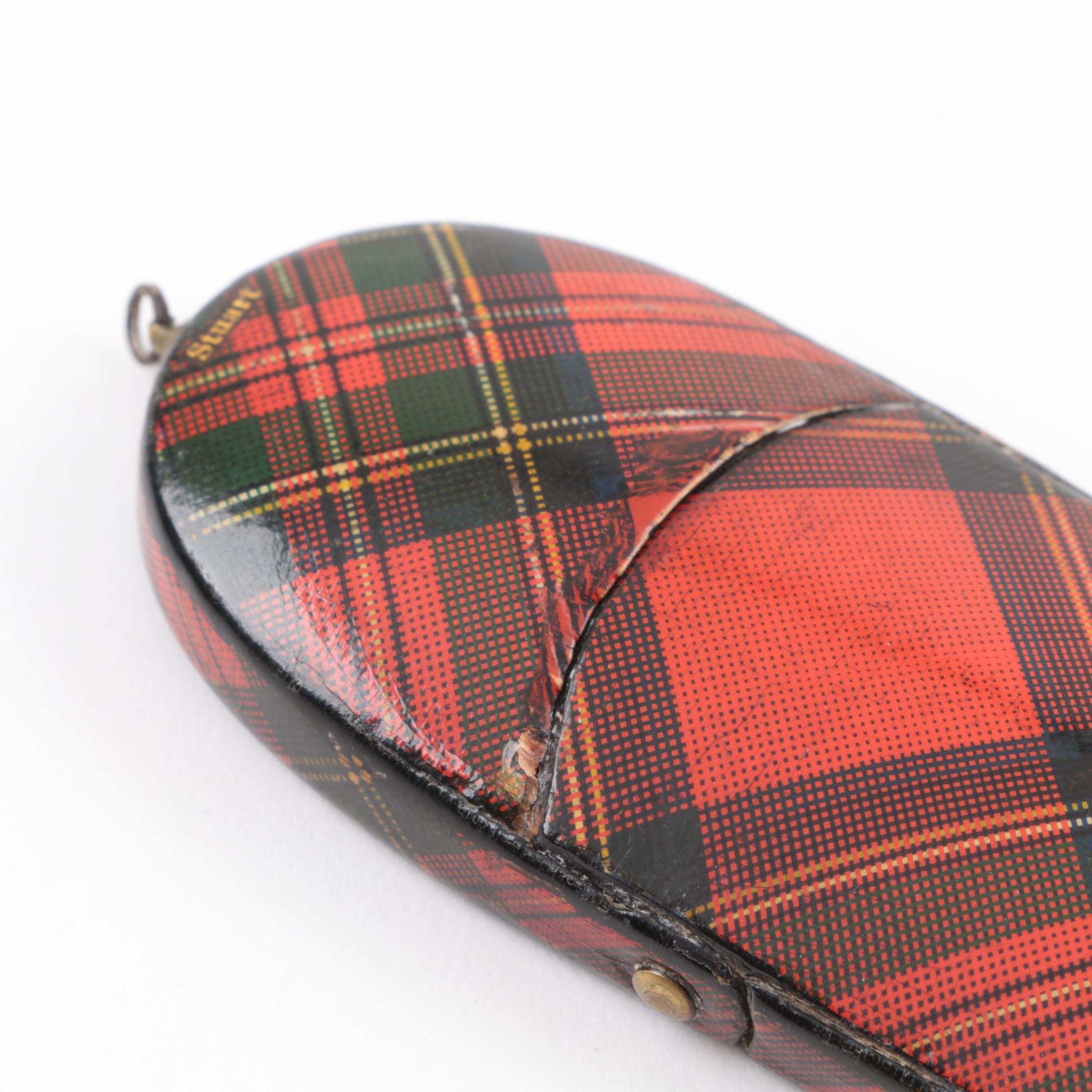Vintage Scottish Mauchline Tartan Ware Desk Accessories