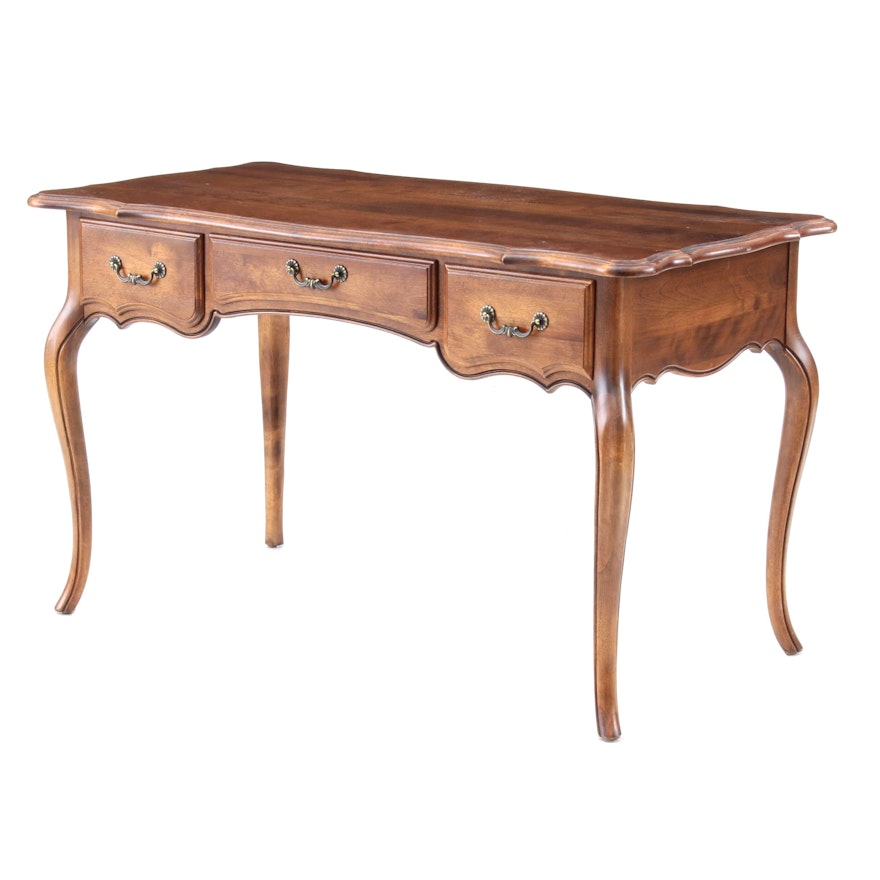 French Provincial Style Walnut Desk by Ethan Allen, 20th Century