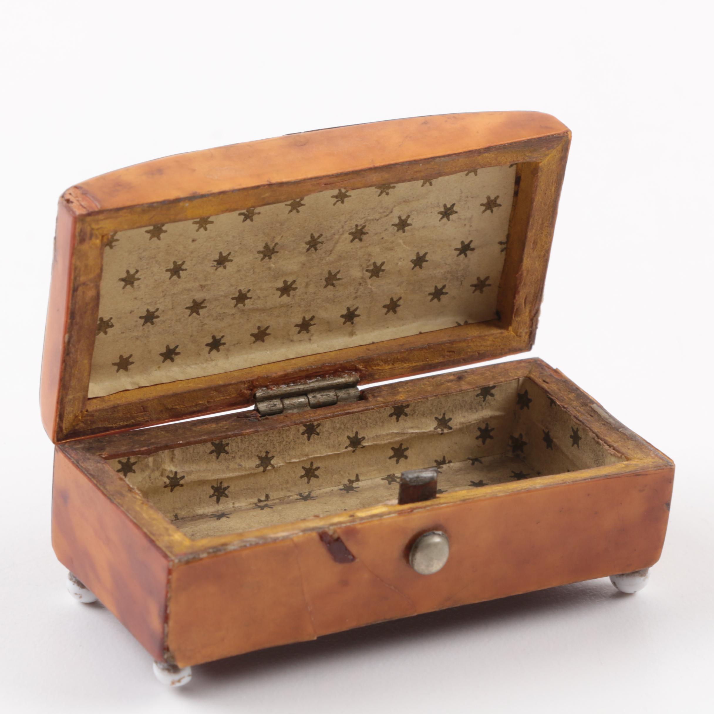 Antique Snuff Boxes in Tortoise Shell and Burl Wood