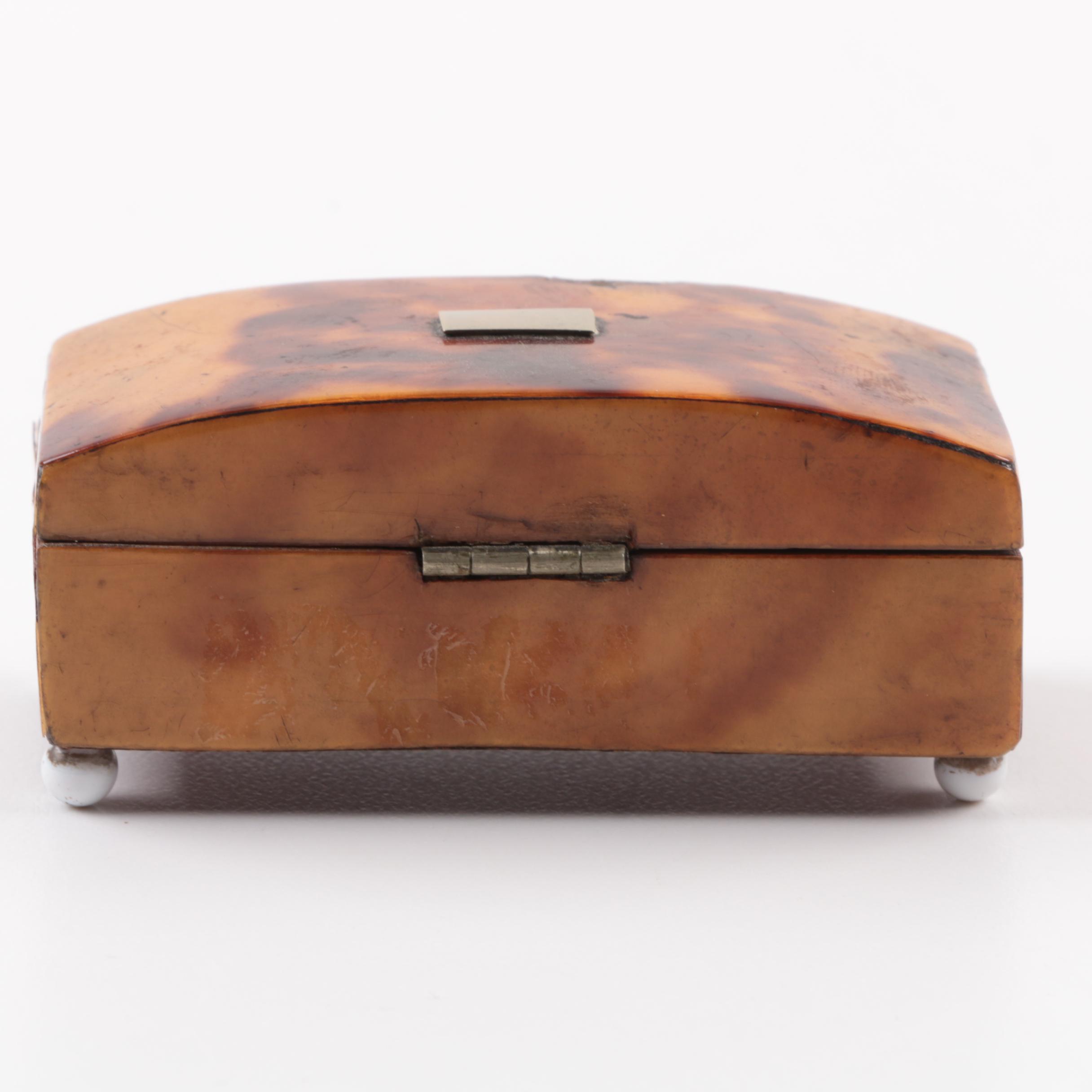 Antique Snuff Boxes in Tortoise Shell and Burl Wood