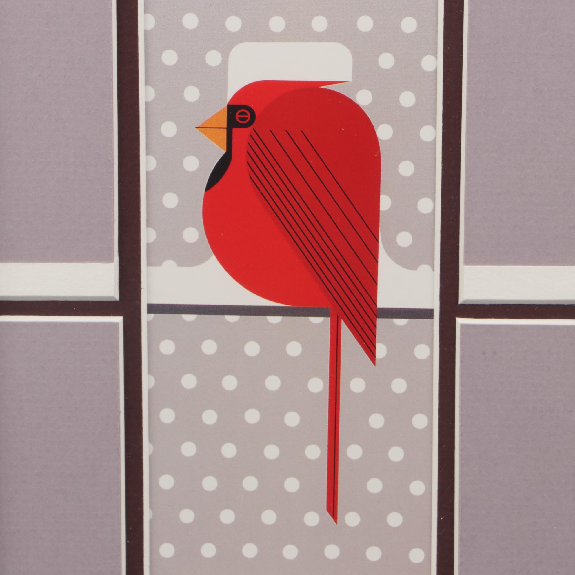 Charley Harper Offset Lithograph "Cool Cardinal"