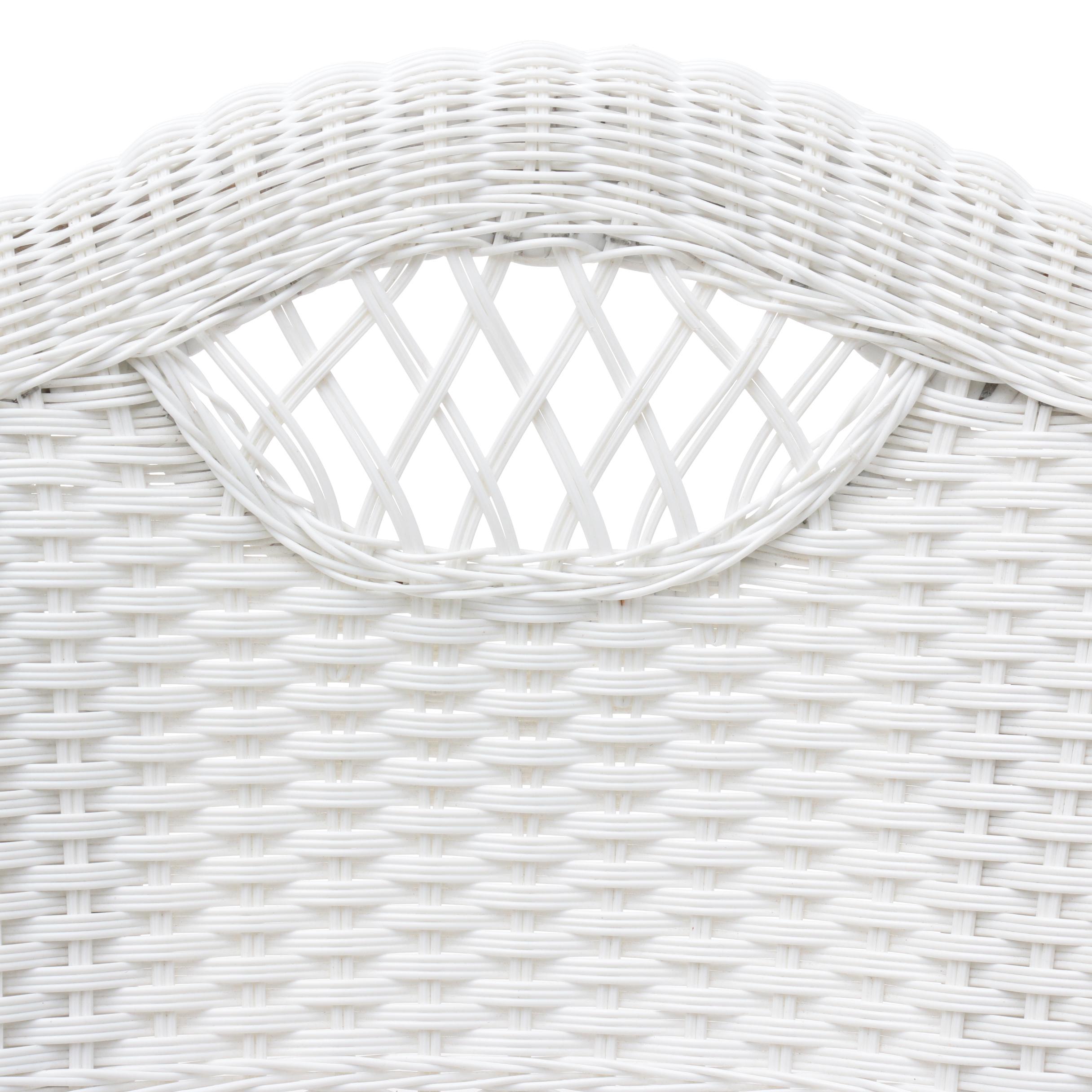 Pair of White Wicker Patio Rocking Chairs