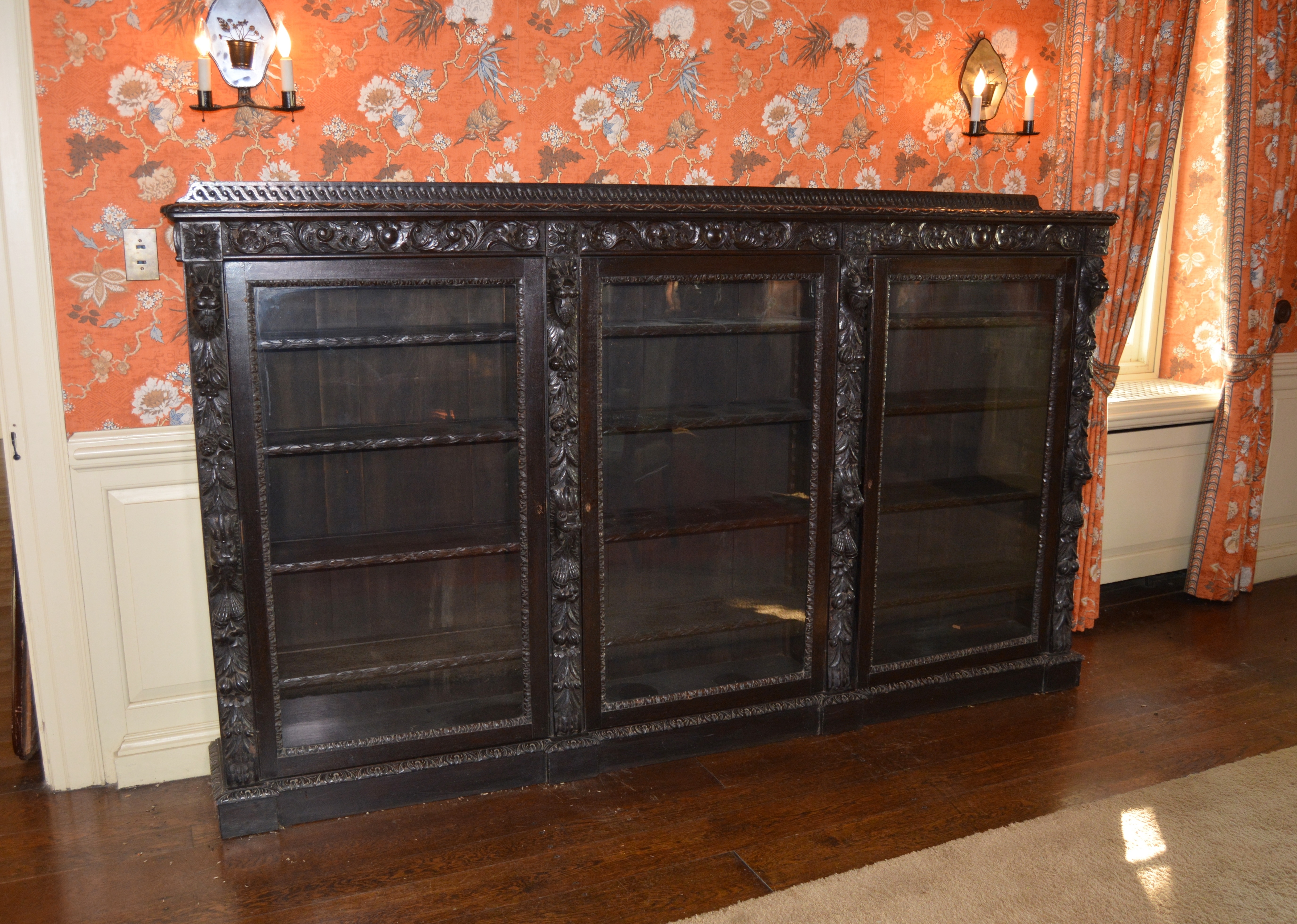 Renaissance Revival Oak Library Bookcase, Late 19th/Early 20th Century