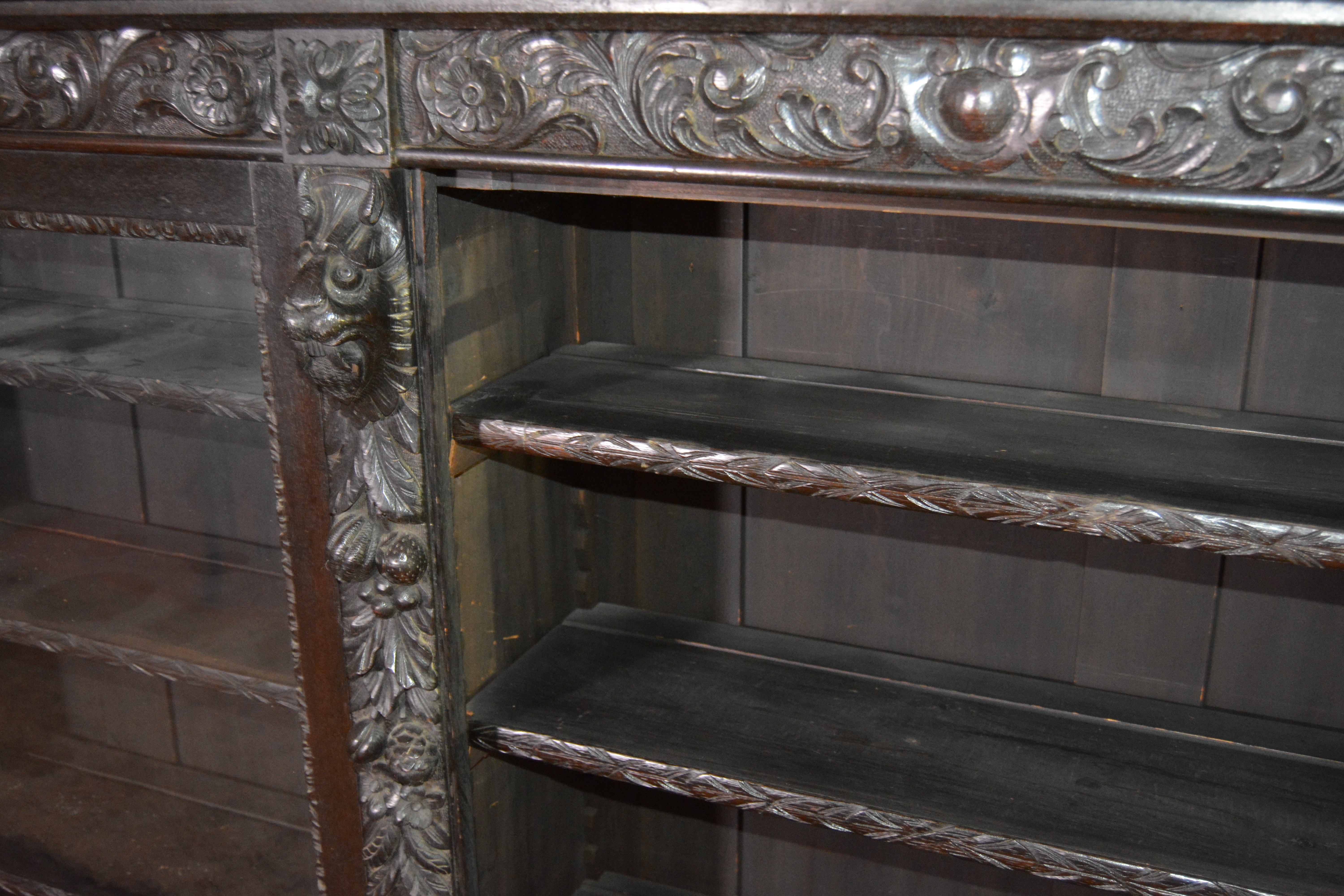 Renaissance Revival Oak Library Bookcase, Late 19th/Early 20th Century