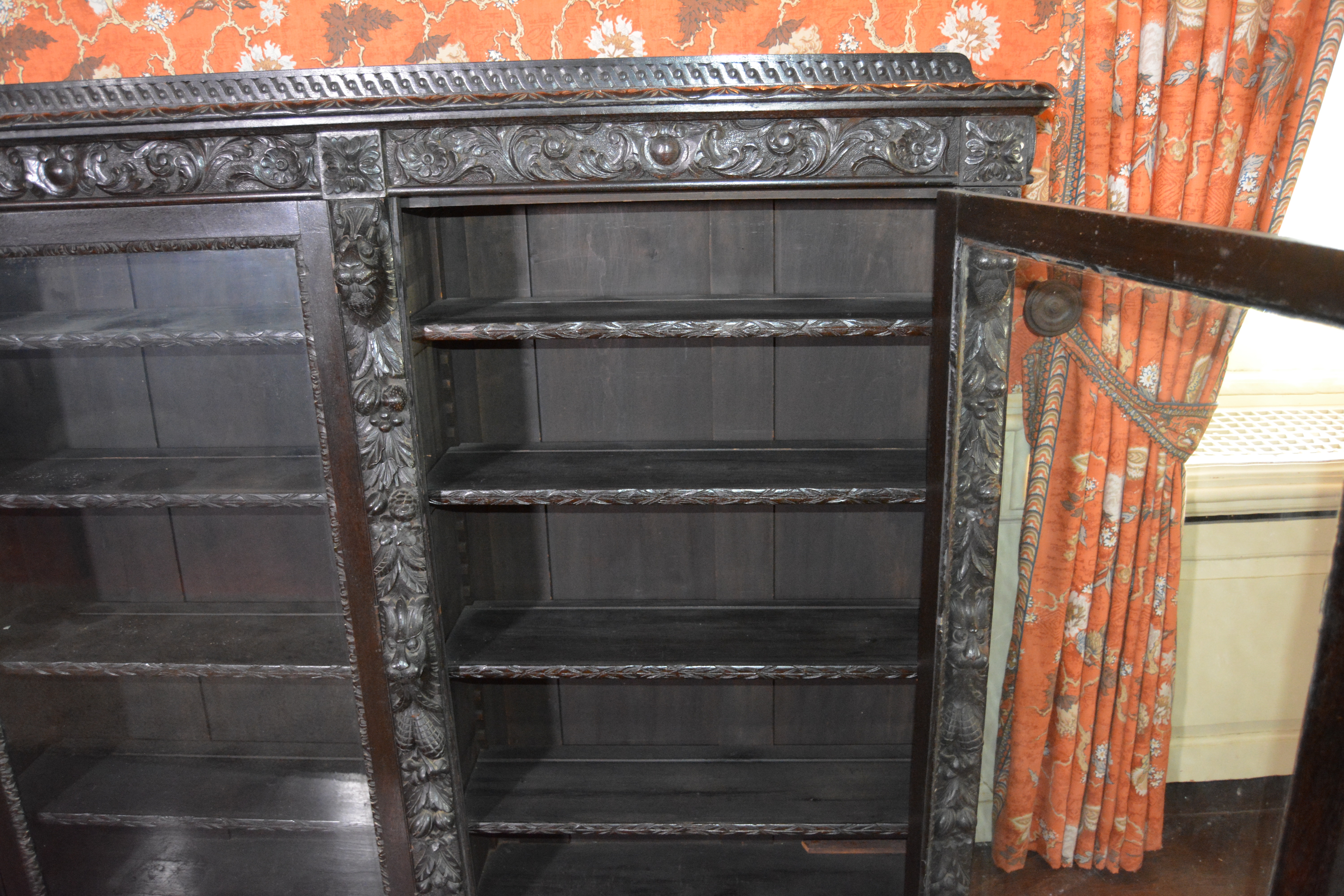 Renaissance Revival Oak Library Bookcase, Late 19th/Early 20th Century